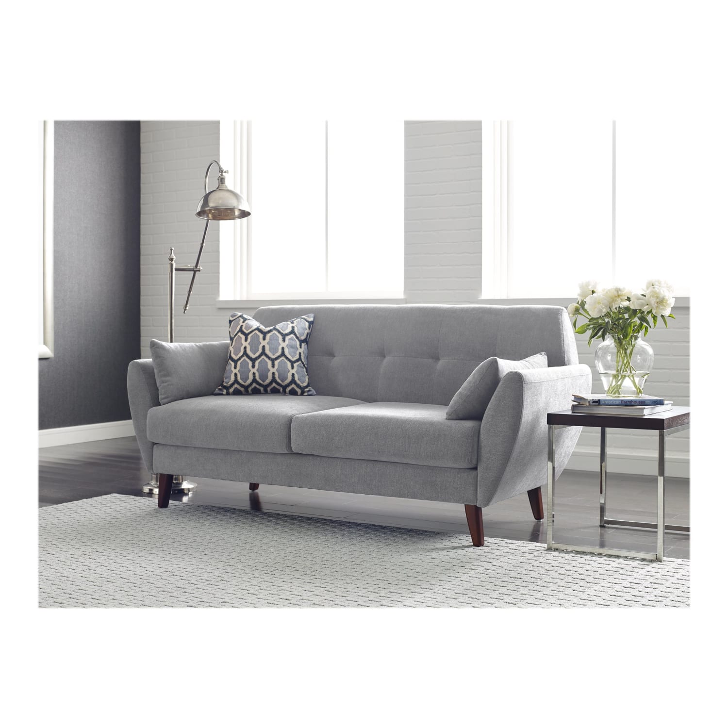 Serta® Artesia Collection Sofa, Smoke Gray/Chestnut - Image 13
