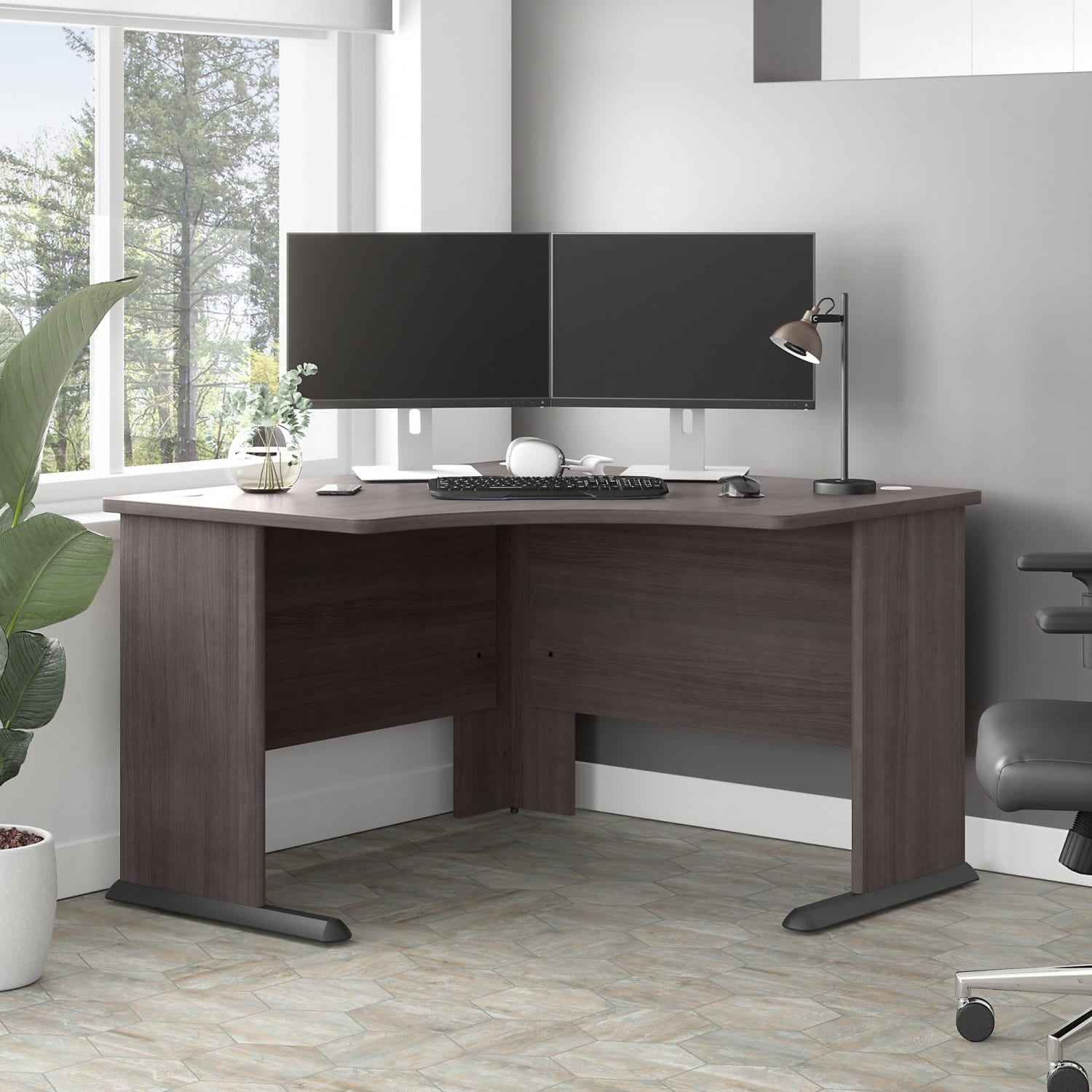 Bush Business Furniture Studio A 48inW Corner Computer Desk, Storm Gray, Standard Delivery - Image 3