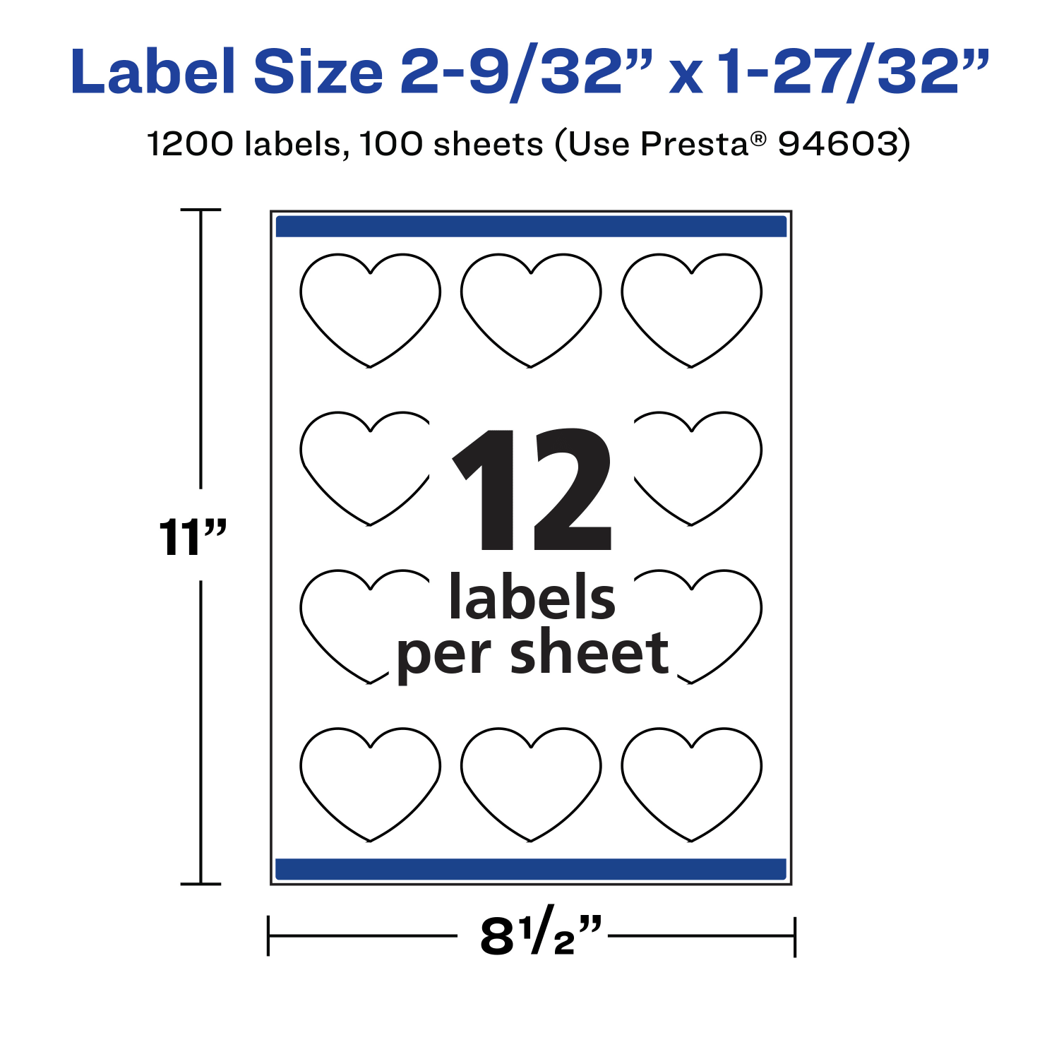 Avery Waterproof Permanent Labels With Sure Feed, 94603-WMF100, Heart, 2-9/32in x 1-27/32in, White, Pack Of 1,200 - Image 6