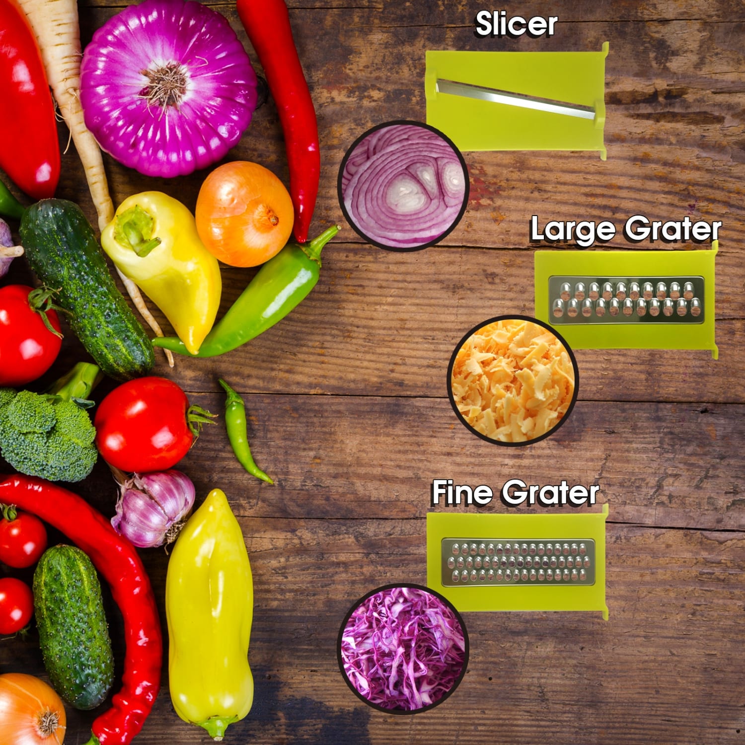 MegaChef 8-in-1 Multi-Use Slicer Chopper, Green - Image 4