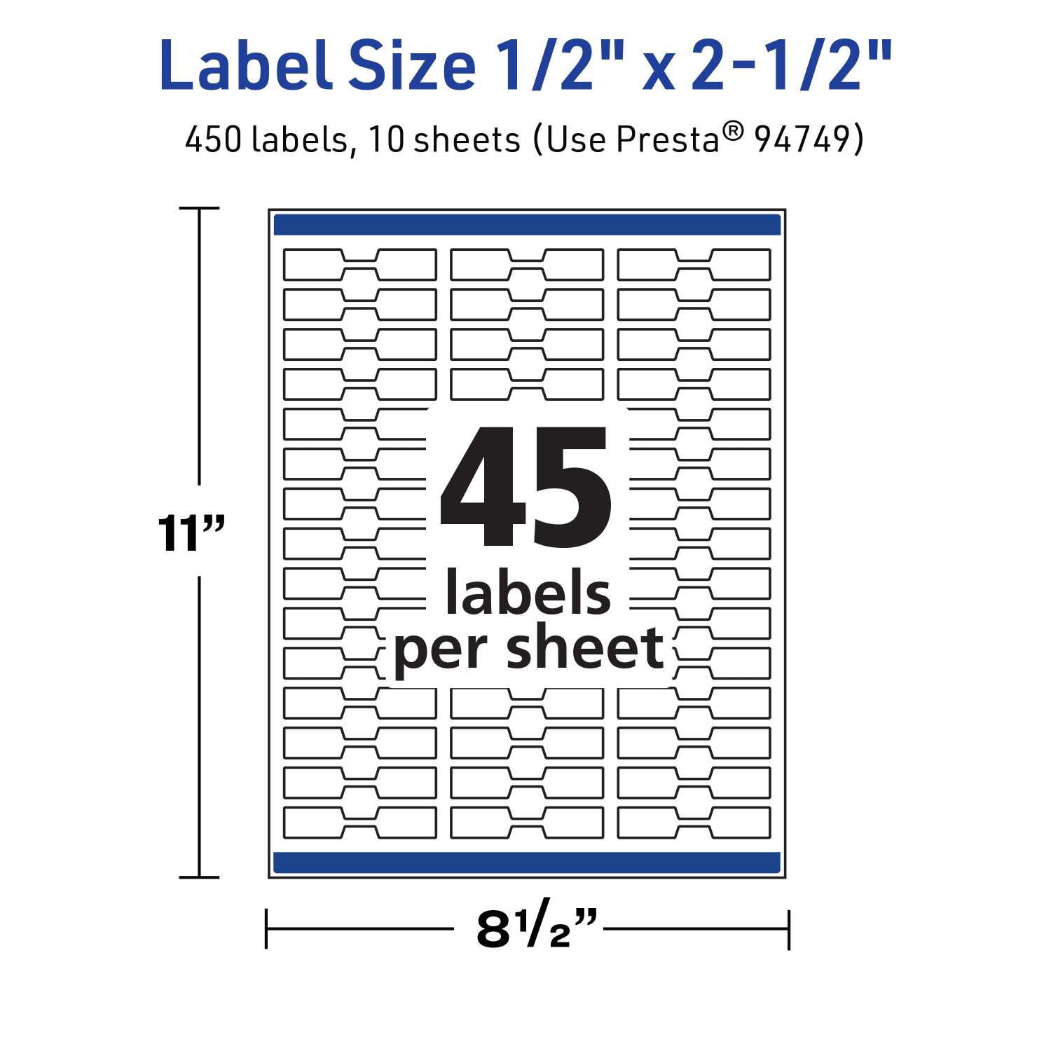 Avery TrueBlock Labels With Sure Feed, 94749-TWMP10, Barbell, 1/2in x 2-1/2in, Matte White, Pack Of 450 - Image 6
