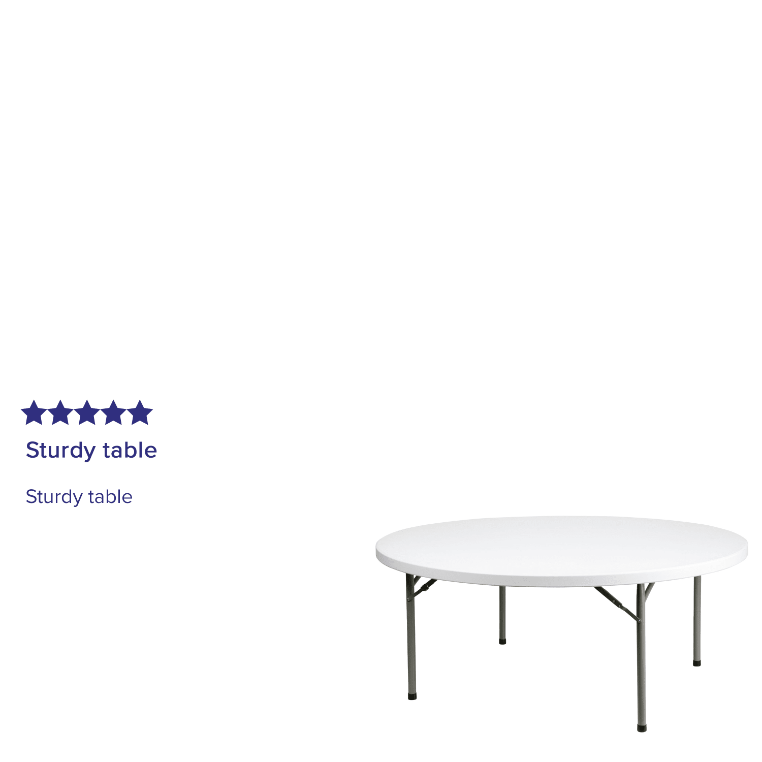 Flash Furniture Round Plastic Folding Table, 29inH x 71inW x 71inD, Granite White/Gray - Image 5