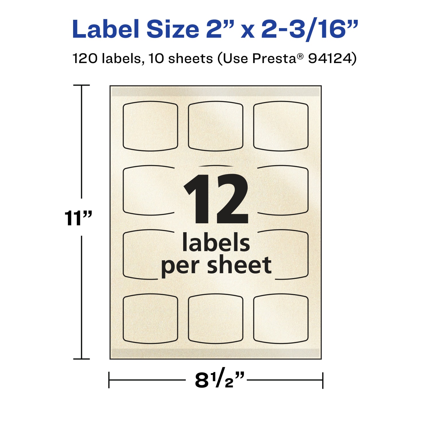Avery Pearlized Permanent Labels With Sure Feed, 94124-PIP10, Arched Square, 2in x 2-3/16in, Ivory, Pack Of 120 Labels - Image 6