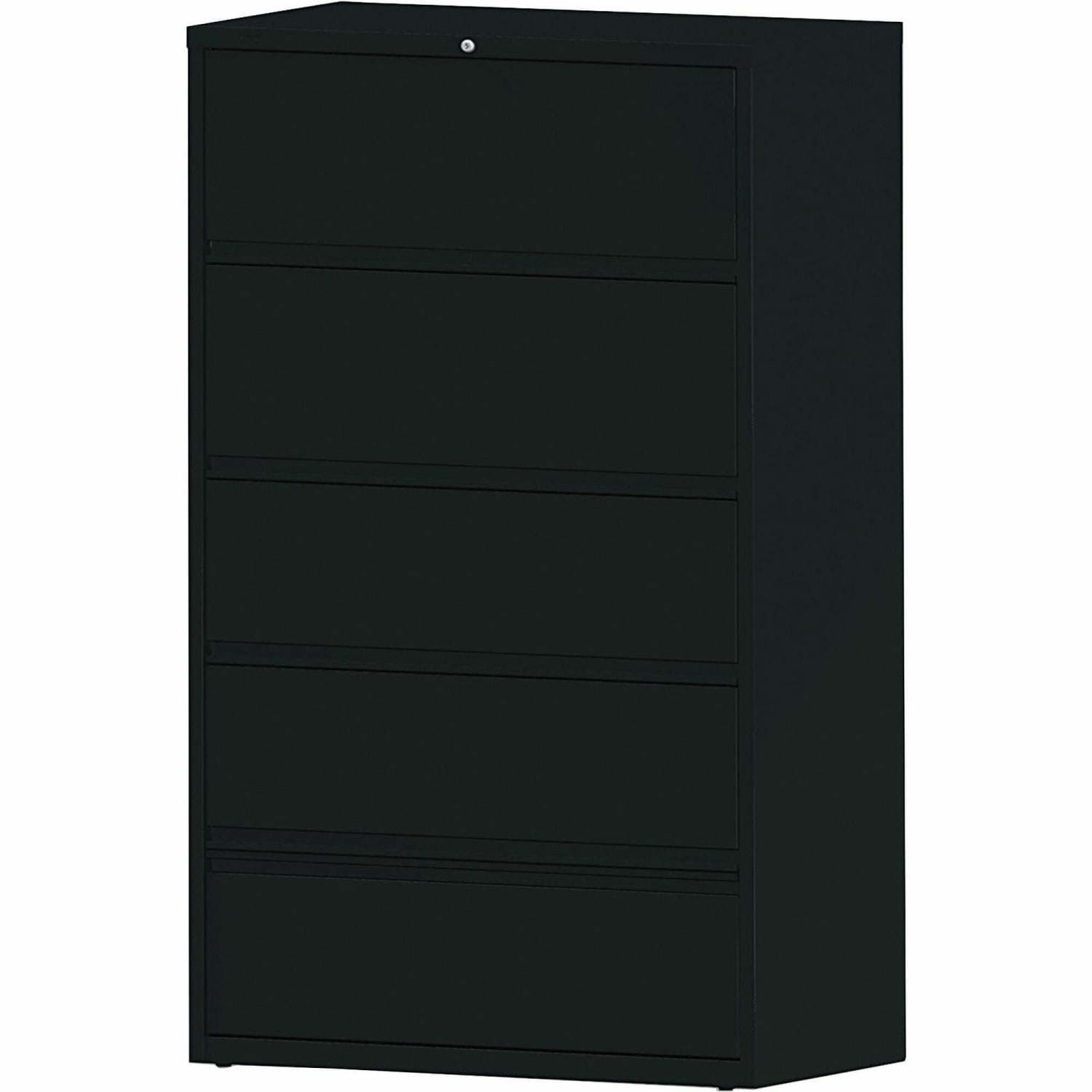 Lorell Fortress 42inW x 18-5/8inD Lateral 5-Drawer File Cabinet With Roll-Out Shelves, Black - Image 3