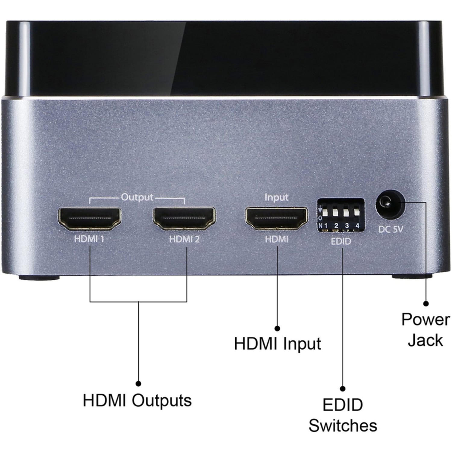 SIIG Premium 2-Port HDMI Splitter with EDID - 4Kx2K 60Hz - 3840 &times; 2160 - 340 MHzMaximum Video Bandwidth - 65.62 ft Maximum Operating Distance - 1 x HDMI In - 2 x HDMI Out - Aluminum, Plastic - Image 4