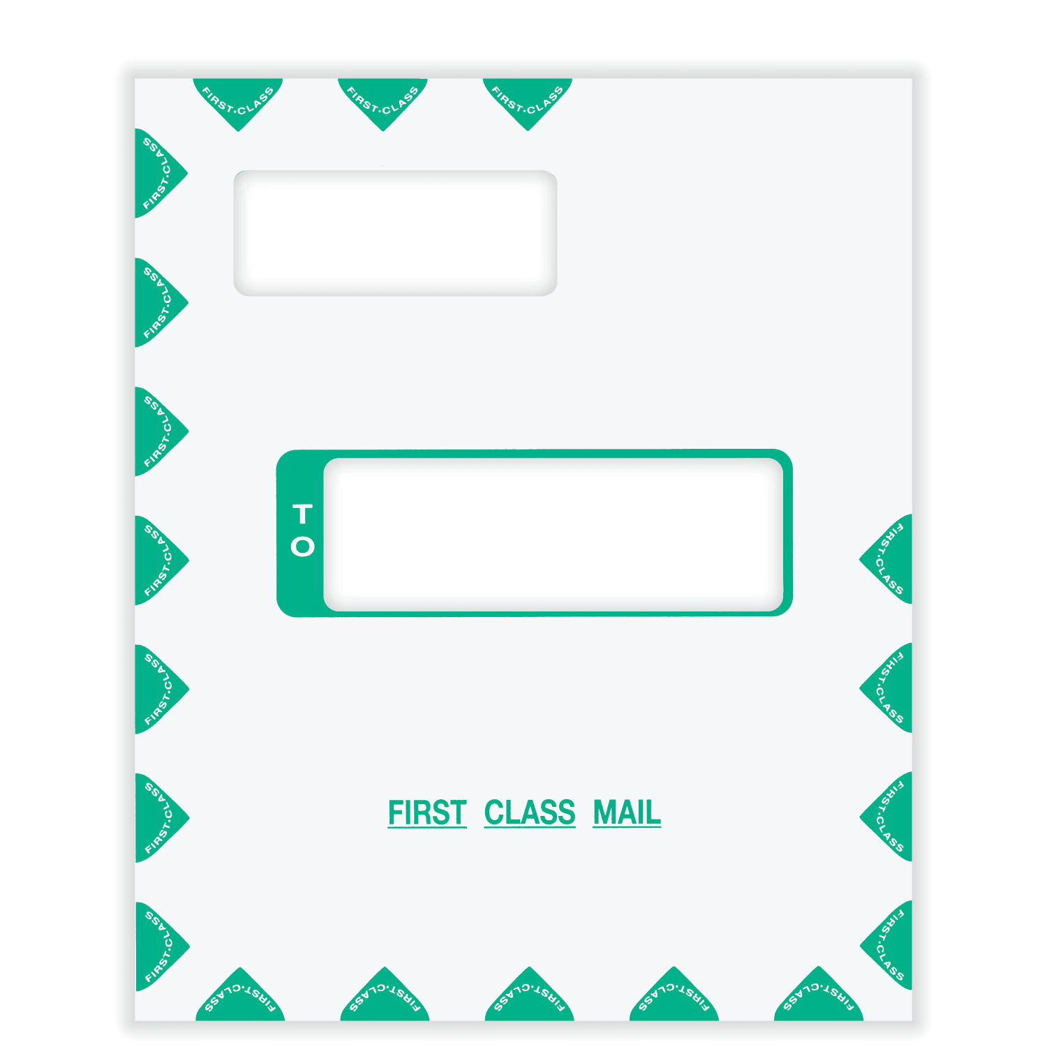 ComplyRight Tax Mailer Envelope, Double Offset Windows, White/Green, Self-Seal, 9-5/8in x 11-1/8in, Pack of 50