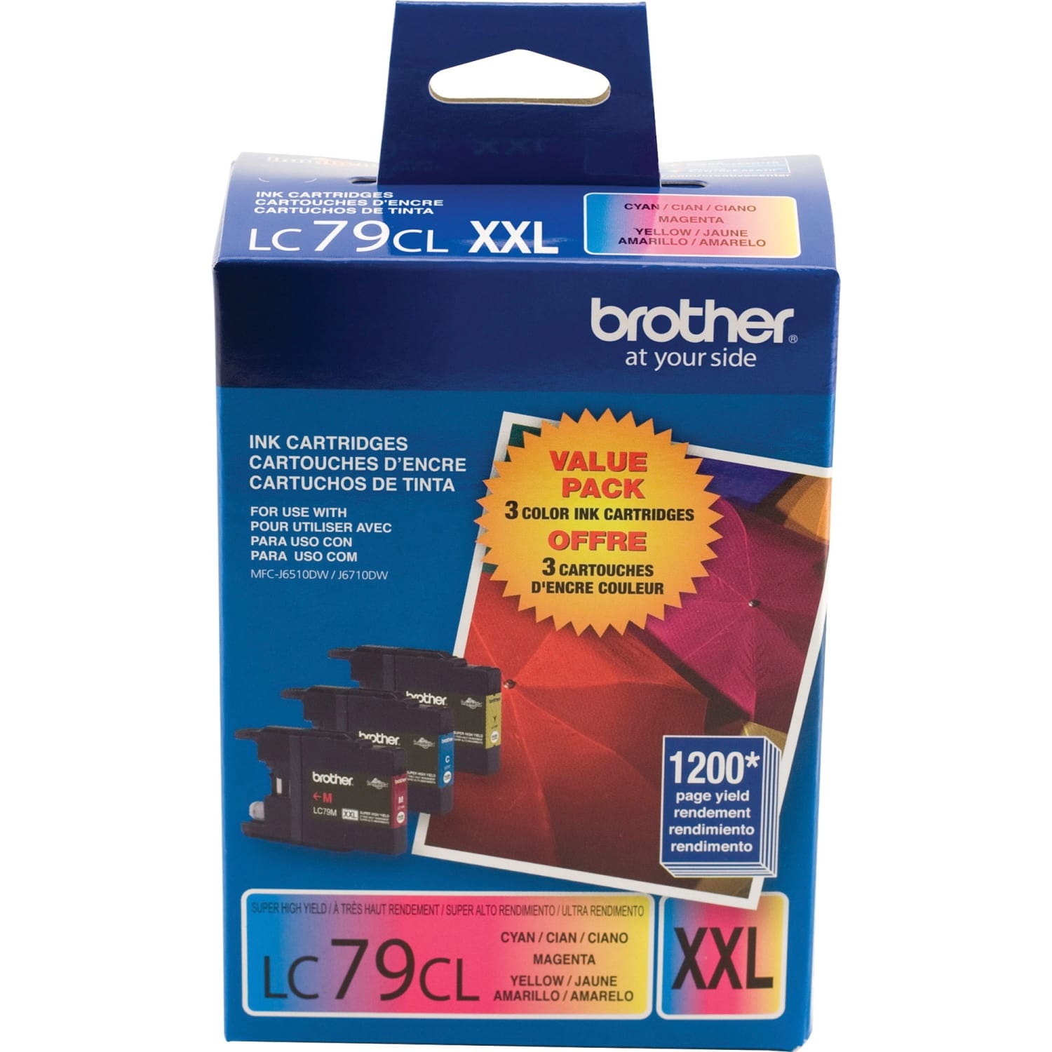 Brother LC79 Cyan, Magenta, Yellow Ink Cartridges, Pack Of 3, LC793PKS - Image 3