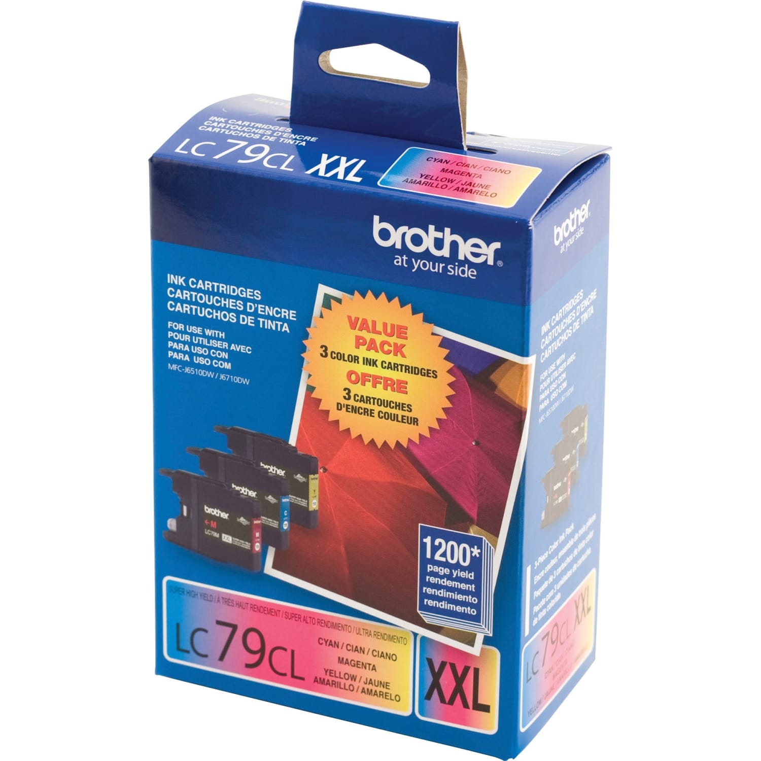Brother LC79 Cyan, Magenta, Yellow Ink Cartridges, Pack Of 3, LC793PKS - Image 4