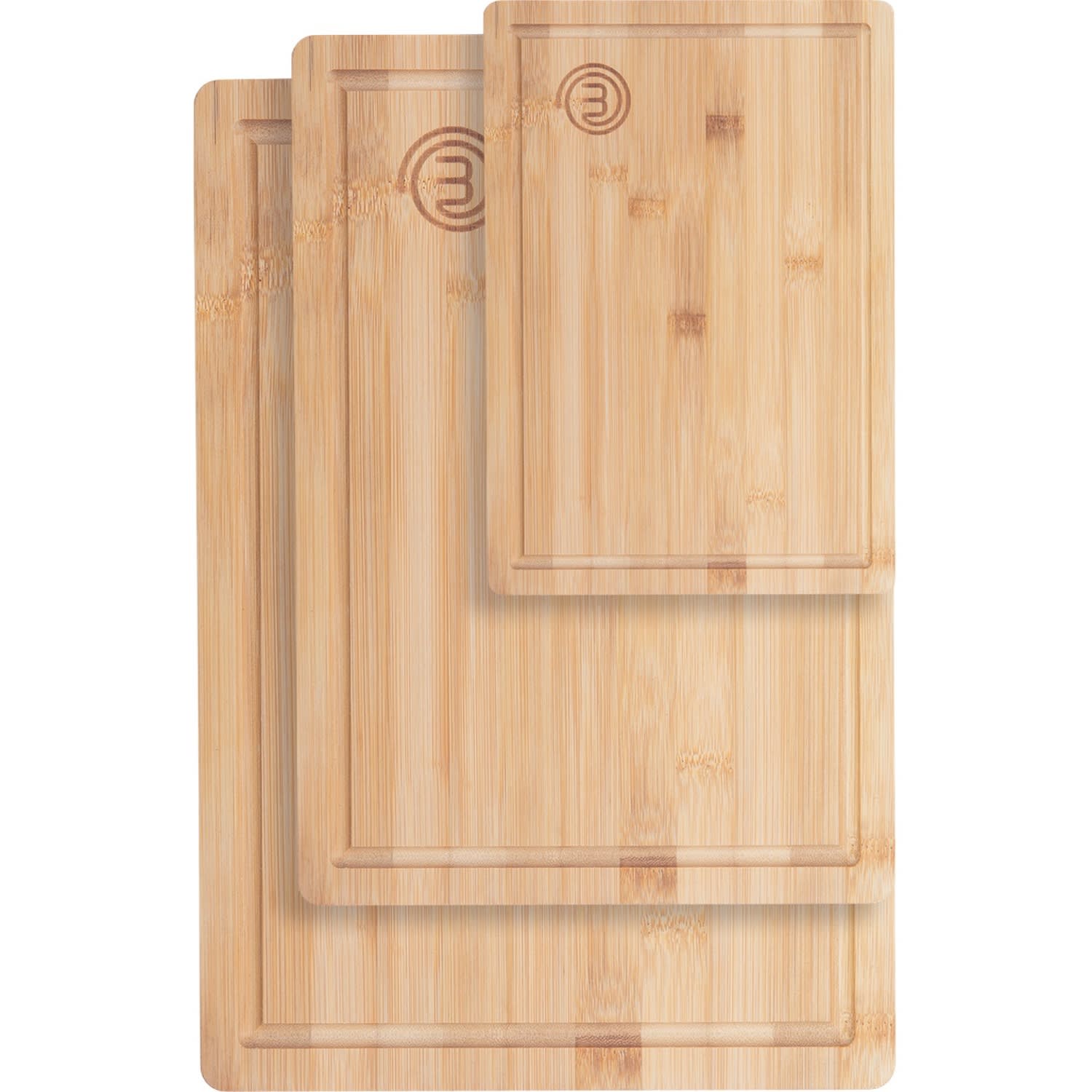 MasterChef 3-Piece Bamboo Cutting Board Set, Beige - Image 4