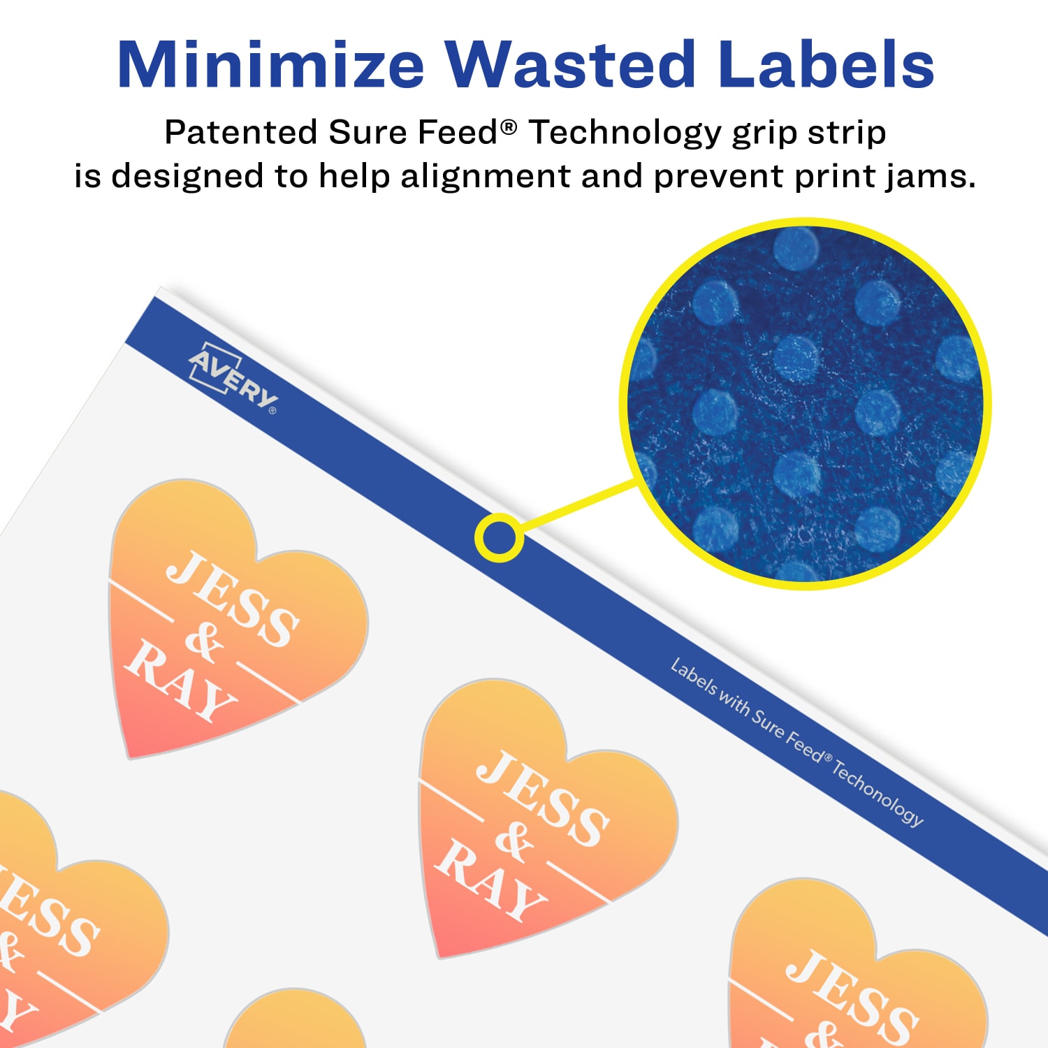 Avery Removable Labels With Sure Feed, 94602-RMP25, Heart, 1-1/2in x 1-1/2in, White, Pack Of 500 Labels - Image 5