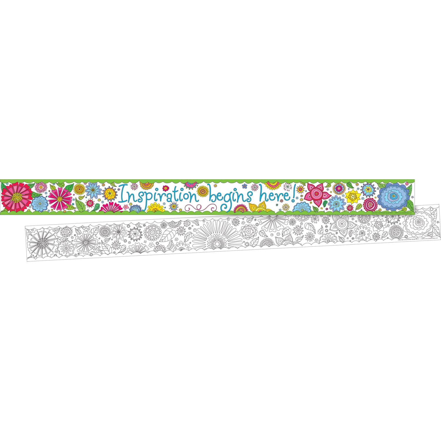 Barker Creek Double-Sided Straight-Edge/Scalloped-Edge Border Strip Set, Motivational, Set Of 38 Strips - Image 4