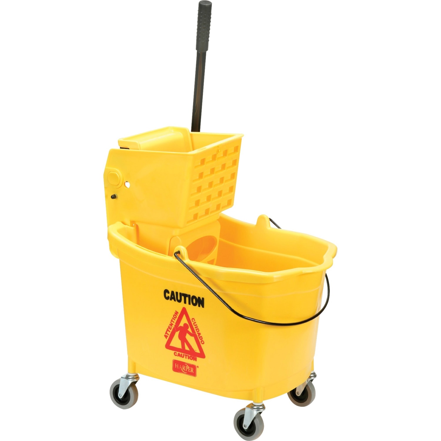 SKILCRAFT Wet Mop/Bucked And Wringer Combo, 15 1/4in x 21in x 36 1/2in, Yellow - Image 3