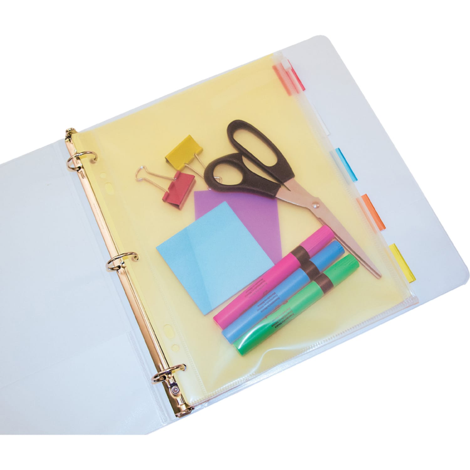 Anglers Zip-All Ring Binder Pocket, 8in x 10 1/2in, Clear - Image 4