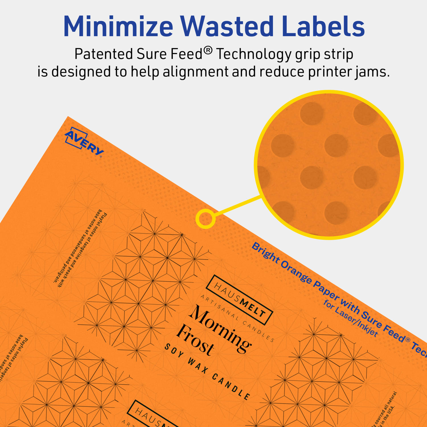 Avery Print-To-The-Edge Labels With Sure Feed Technology, 94243-BOP10, Rectangle, 2in x 7in, Matte Bright Orange, Pack of 40 - Image 5