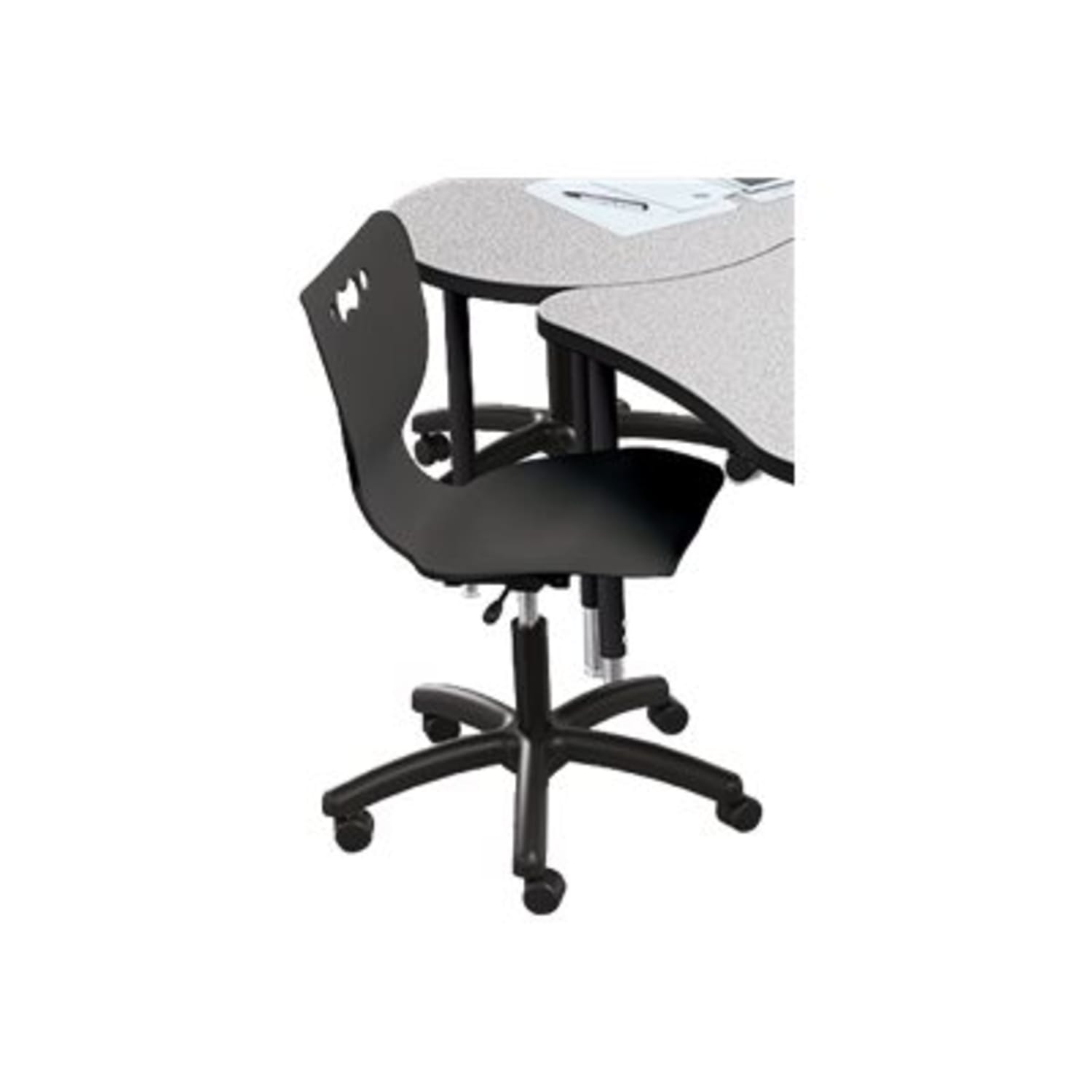 MooreCo Hierarchy Armless Mobile Chair With 5-Star Base, Soft Casters, Black - Image 3