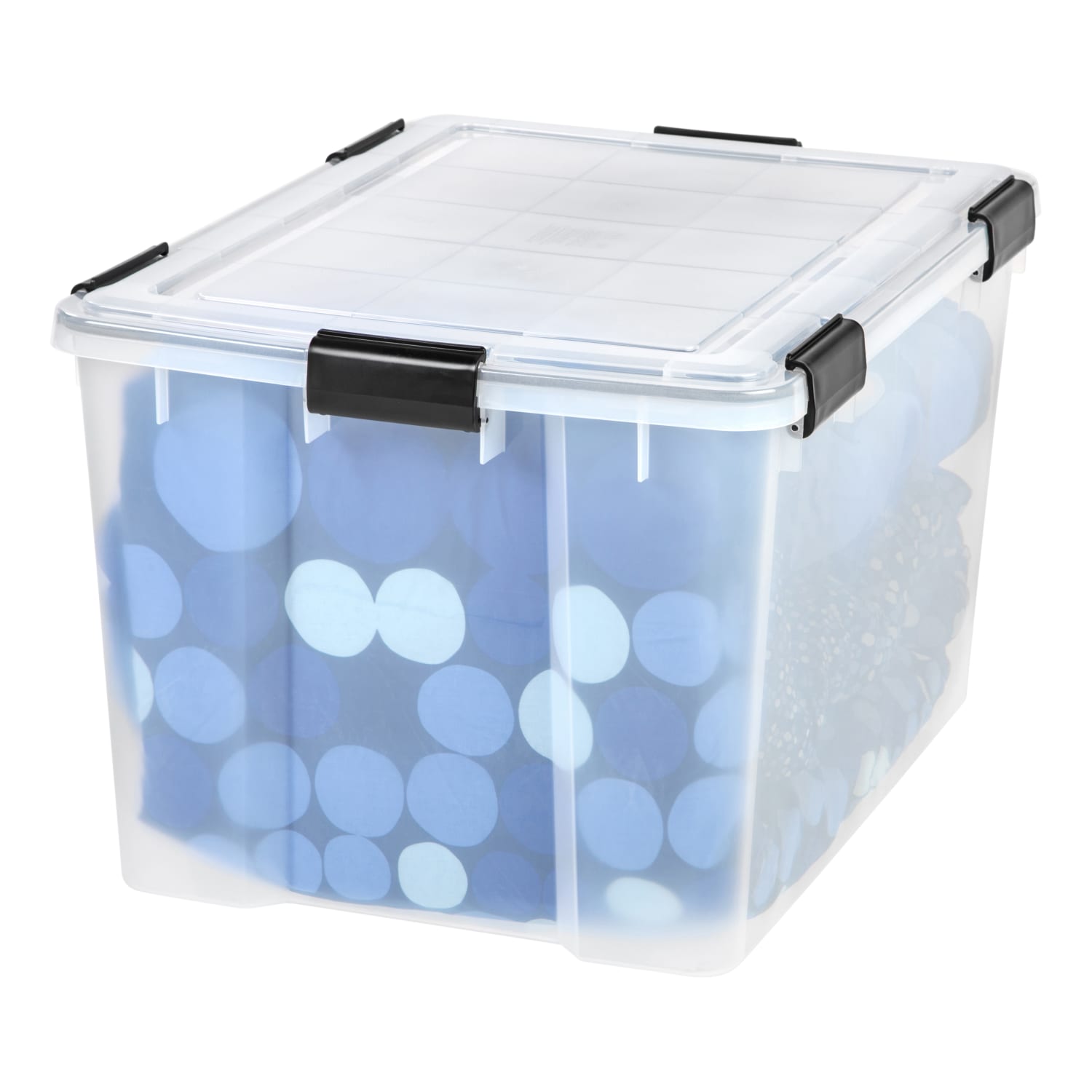IRIS Weathertight Plastic Storage Container With Latch Lid, 14 1/2in x 17 3/4in x 23 5/8in, Clear - Image 3