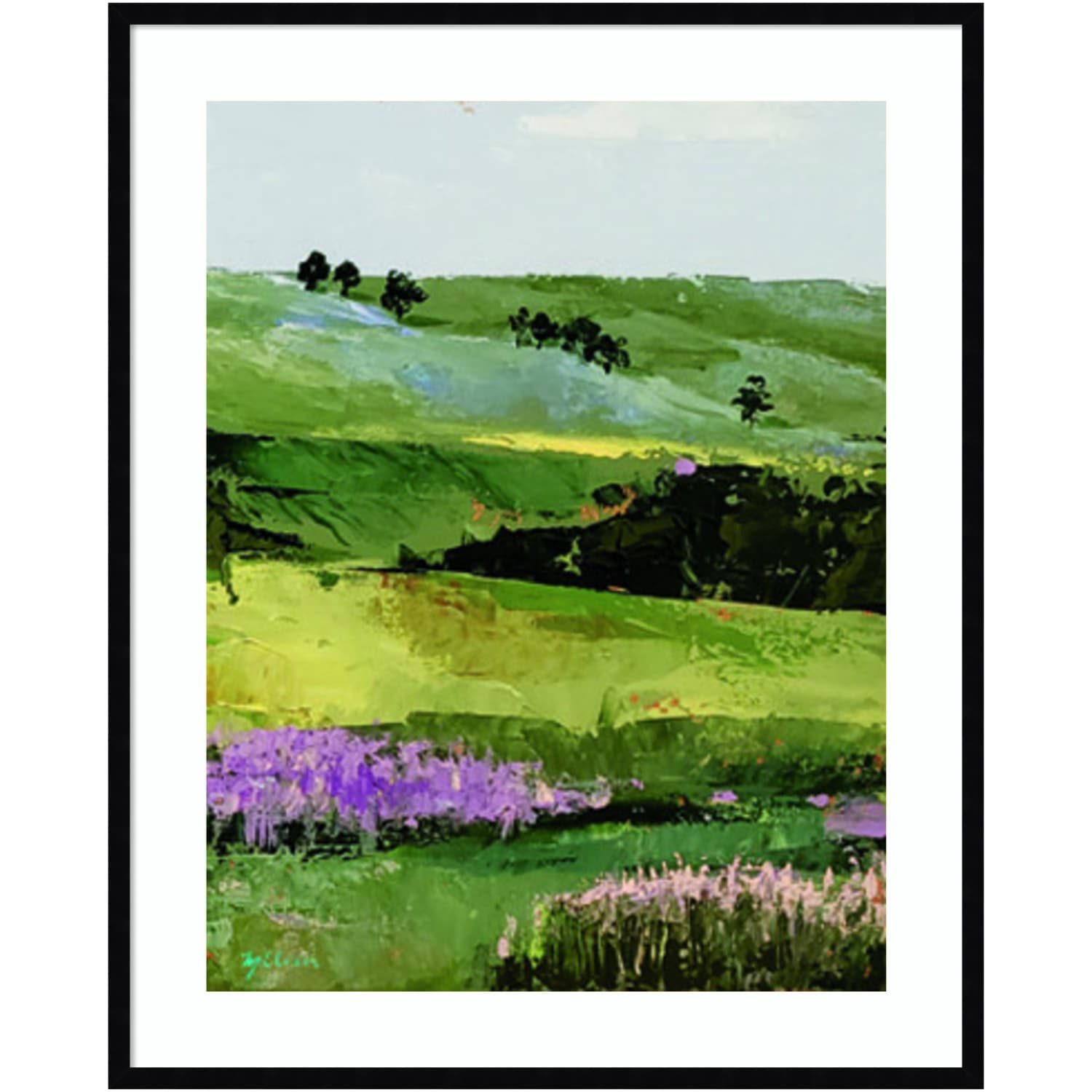 Amanti Art Flower Field Portrait II by Marie Elaine Cusson Wood Framed Wall Art Print, 41inH x 33inW, Black