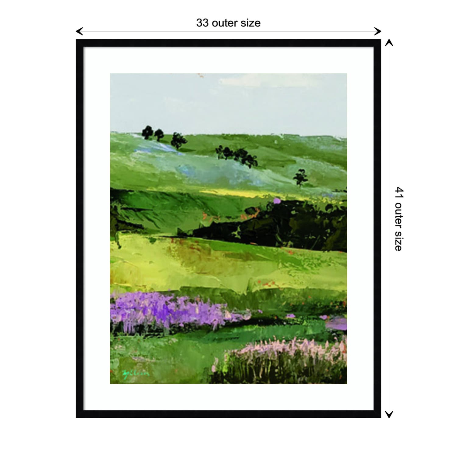 Amanti Art Flower Field Portrait II by Marie Elaine Cusson Wood Framed Wall Art Print, 41inH x 33inW, Black - Image 6