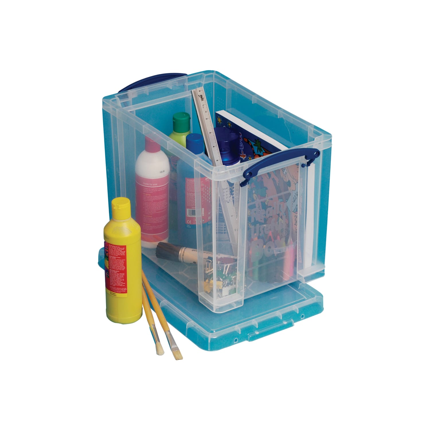 Really Useful Box Plastic Storage Container With Built-In Handles And Snap Lid, 19 Liters, 14 1/2in x 10 1/4in x 11 1/8in, Clear - Image 5