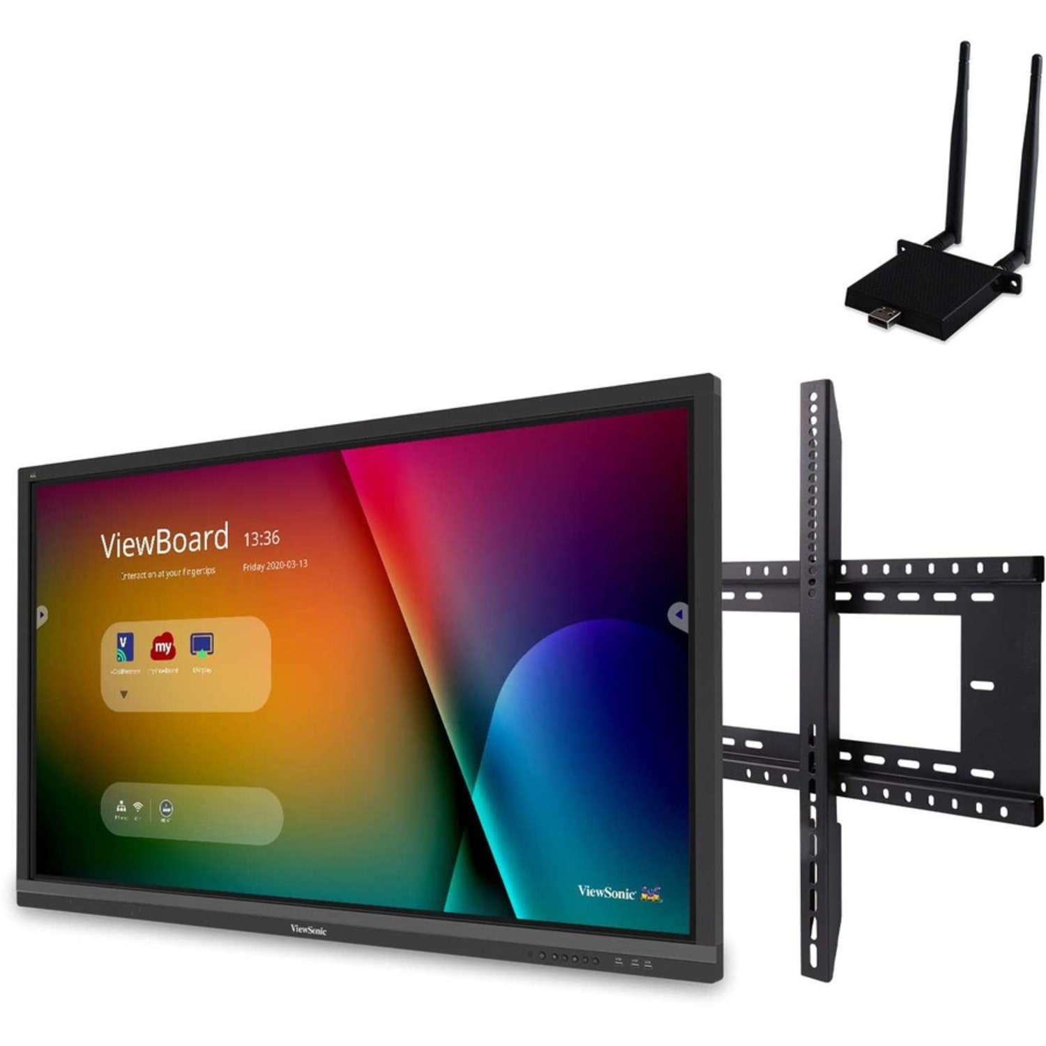 Viewsonic IFP6550-E1 - 65in ViewBoard 4K Ultra HD Interactive Flat Panel Bundle - 65in LCD - ARM Cortex A53 1.20 GHz - 2 GB - Infrared - Image 3