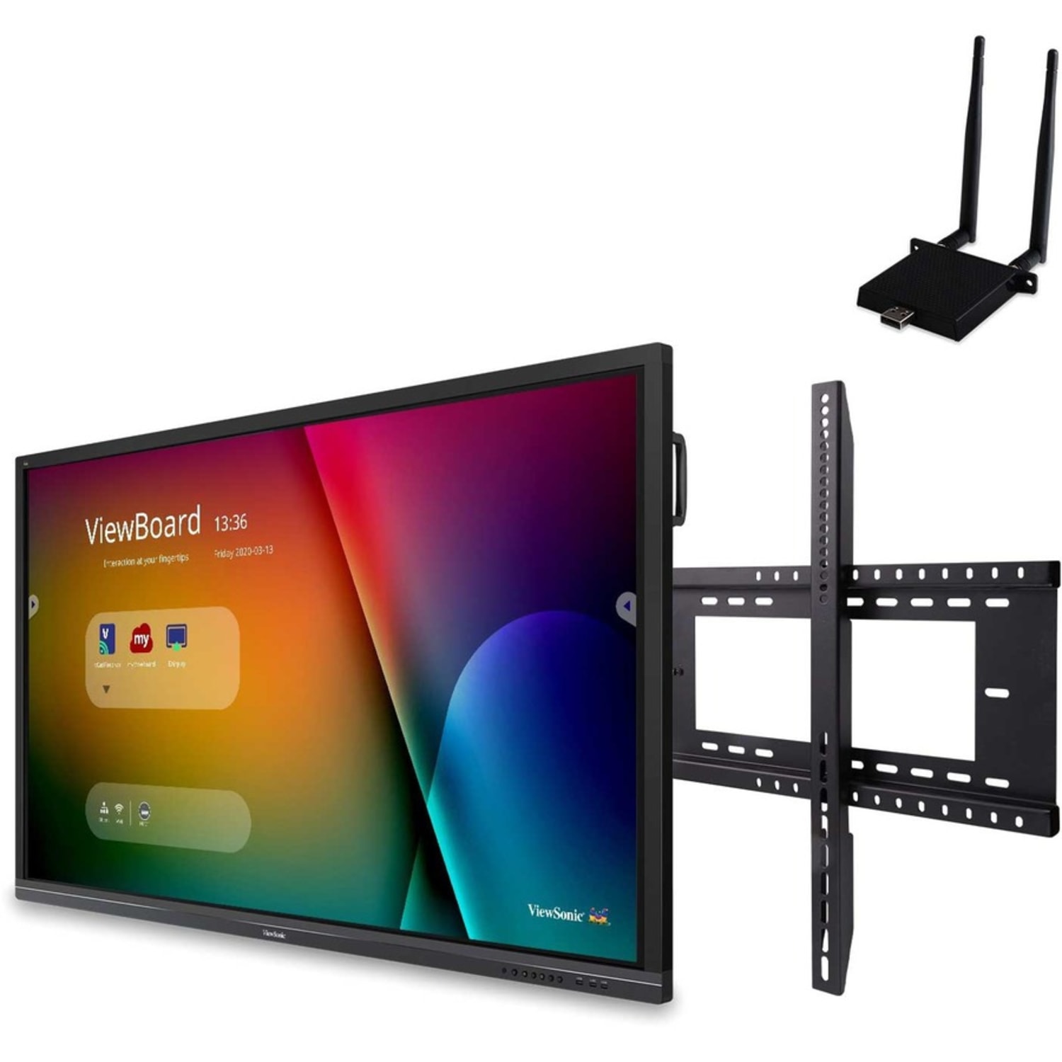Viewsonic IFP7550-E1 - 75in ViewBoard 4K Ultra HD Interactive Flat Panel Bundle - 75in LCD - ARM Cortex A53 1.20 GHz - 2 GB - Infrared - Image 6