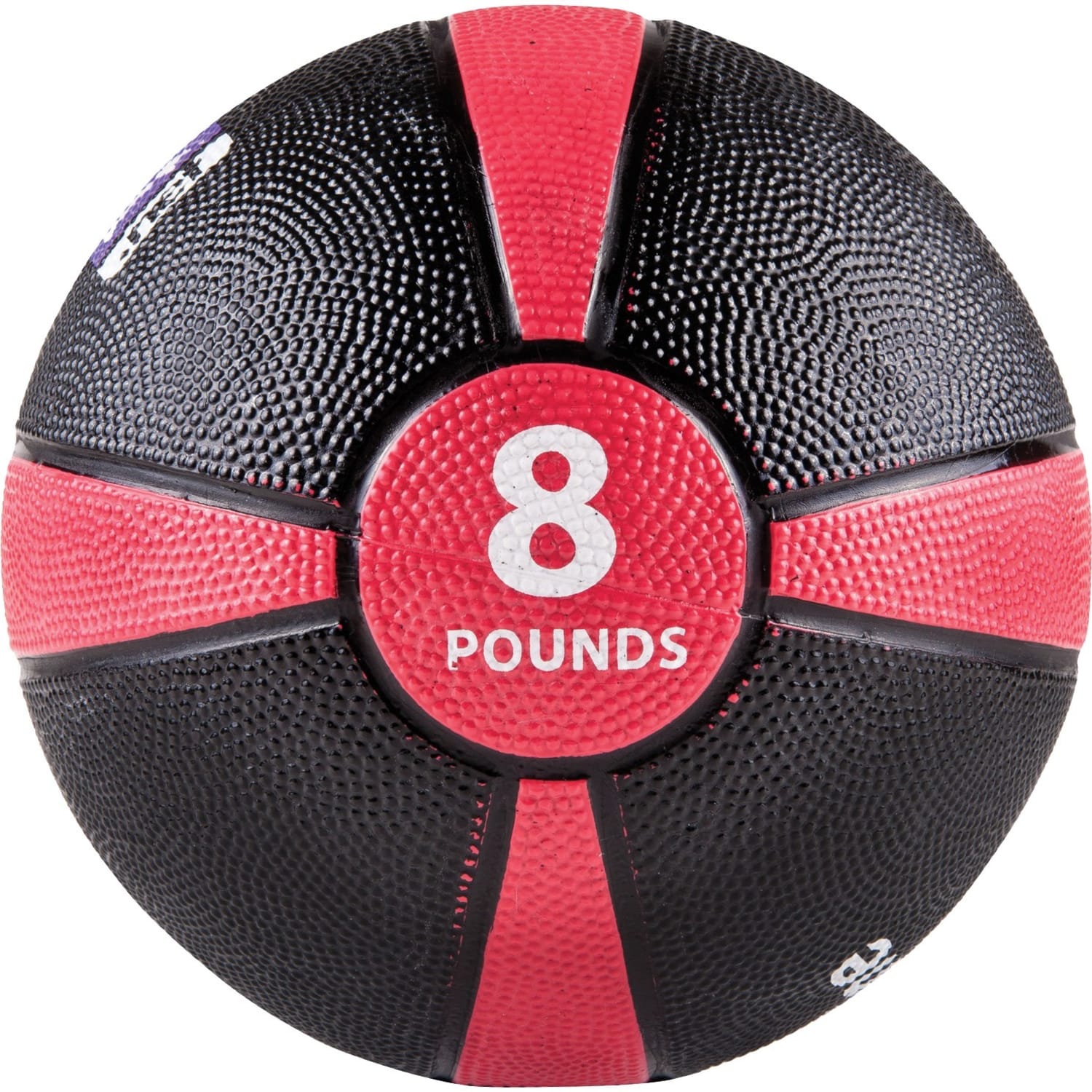 GoFit Medicine Ball (8 lbs; Black and Red) - Black, Red - Rubber - Image 3