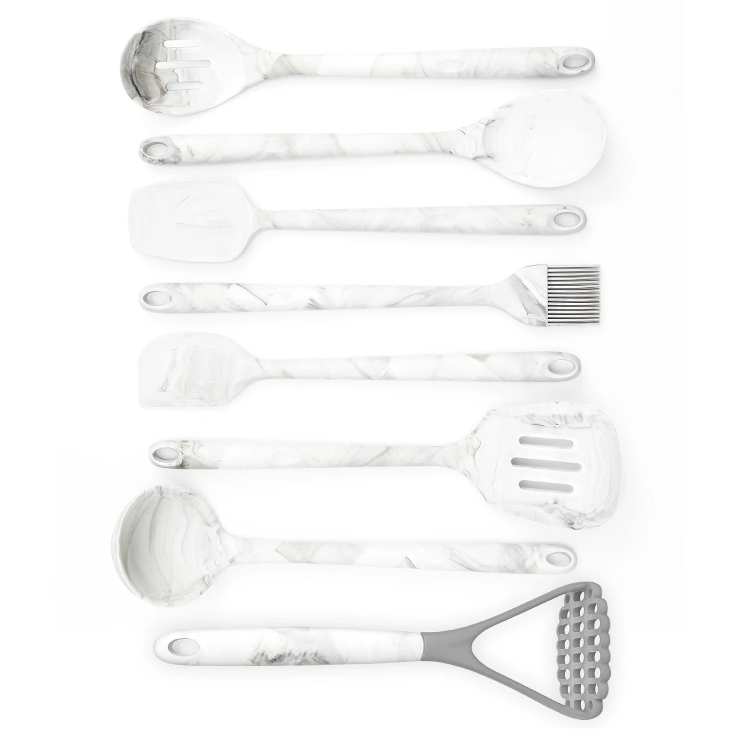 Better Houseware 8-Piece Silicone Utensils Set, White Marble - Image 3