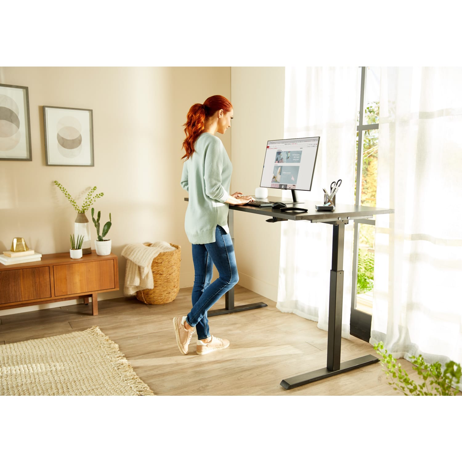 Realspace® Magellan 60W Pneumatic HeightAdjustable Standing Desk Gray PopularChairscom Realspace® Magellan 60W Pneumatic Height Adjustable Standing Desk Gray PopularChairscom