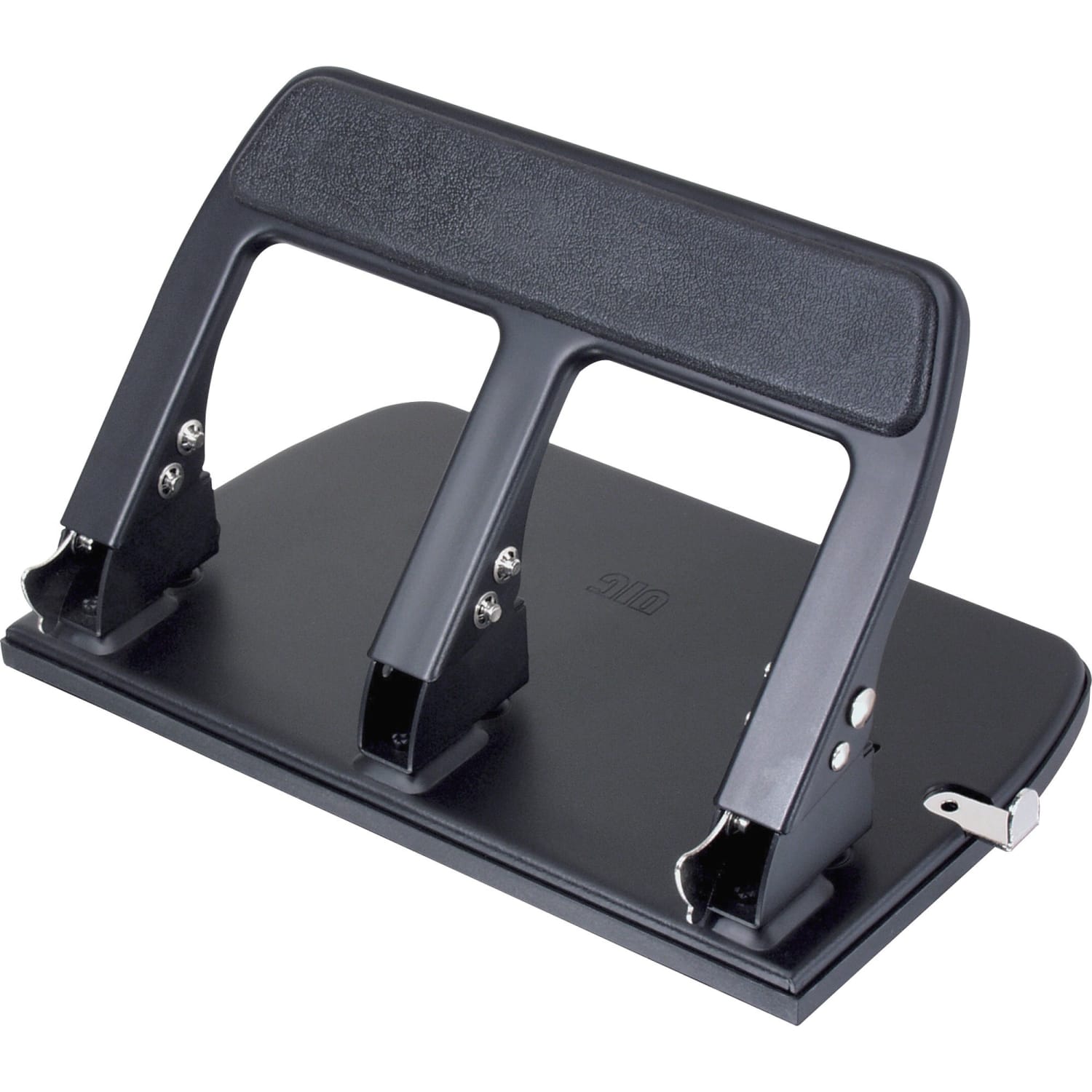 OIC Heavy-Duty Padded Handle 3-Hole Punch, Black - Image 3
