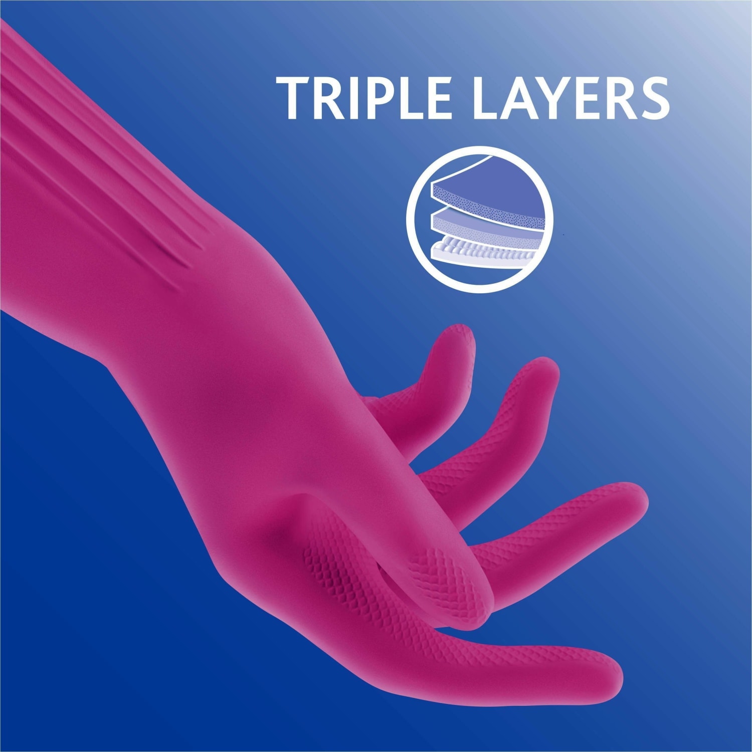 O-Cedar Playtex Living Gloves - Chemical, Bacteria Protection - Large Size - Latex, Neoprene, Nitrile - Pink - Anti-microbial, Reusable, Durable, Comfortable, Odor Resistant, Textured Palm, Textured Fingertip - For Household, Cleaning - 2 / Pair - Image 3