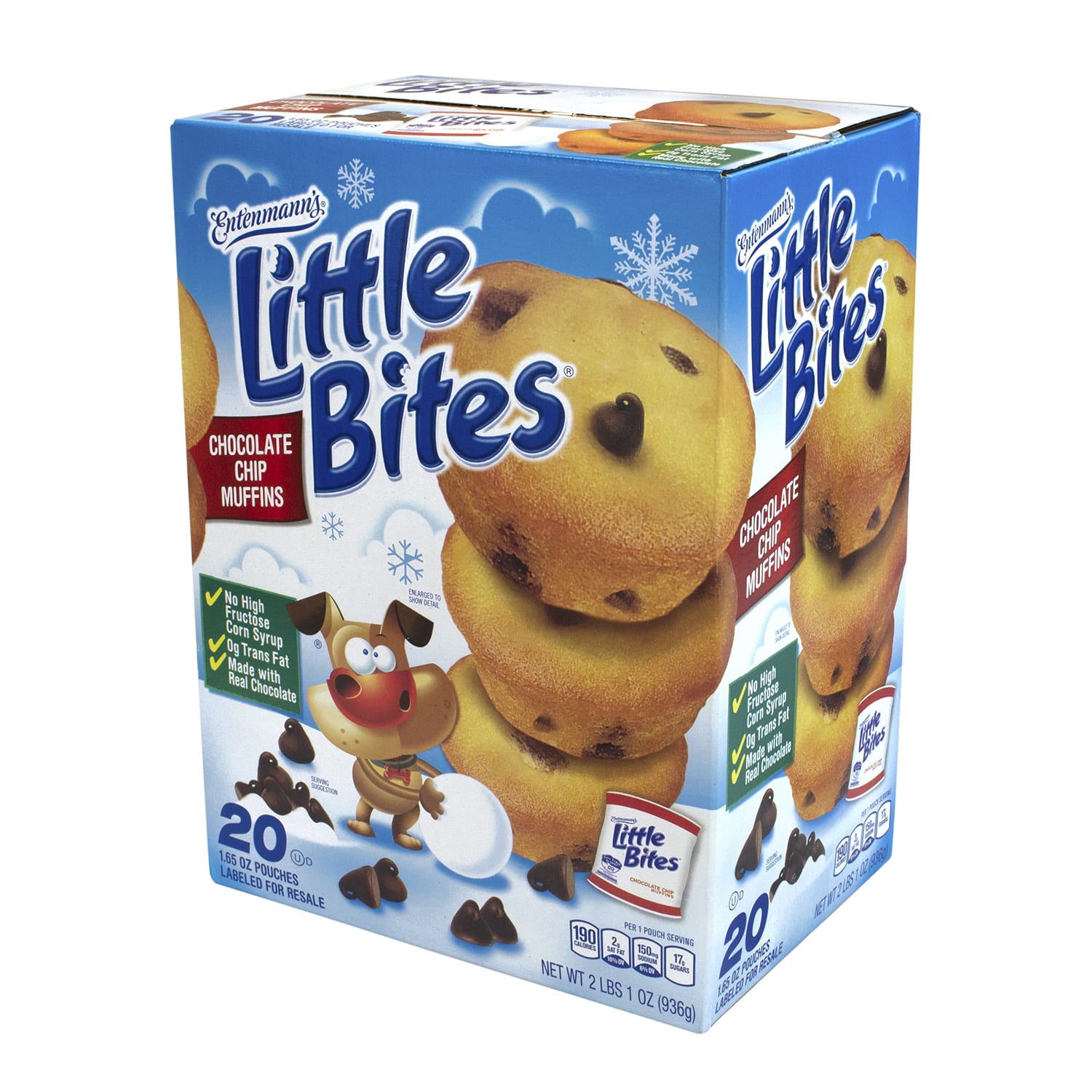 National Brand Entenmanns Little Bites Chocolate Chip Muffins, Pack Of 20 Pouches - Image 5