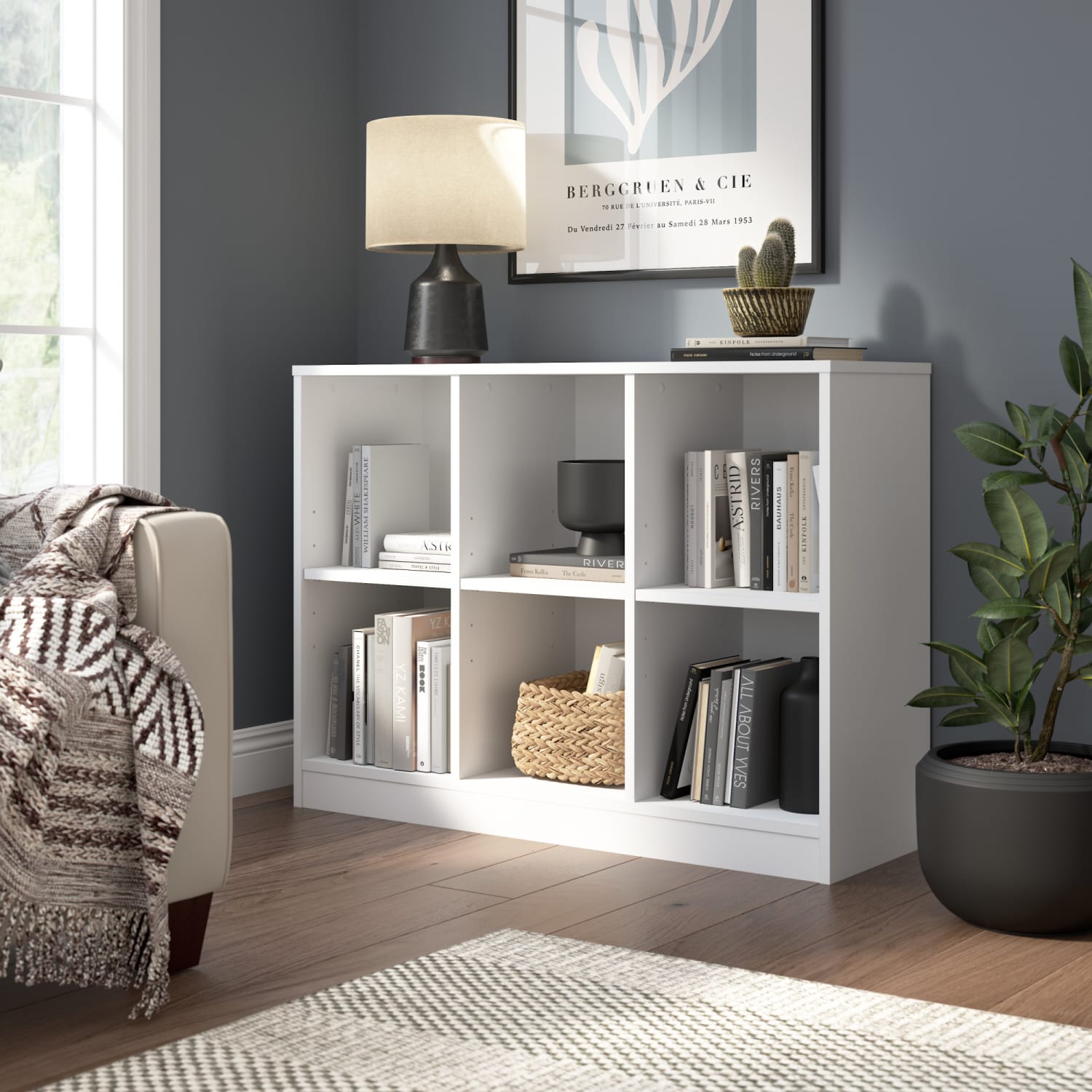Bush Furniture Universal 33inH 6 Cube Organizer Shelf, White, Standard Delivery - Image 3