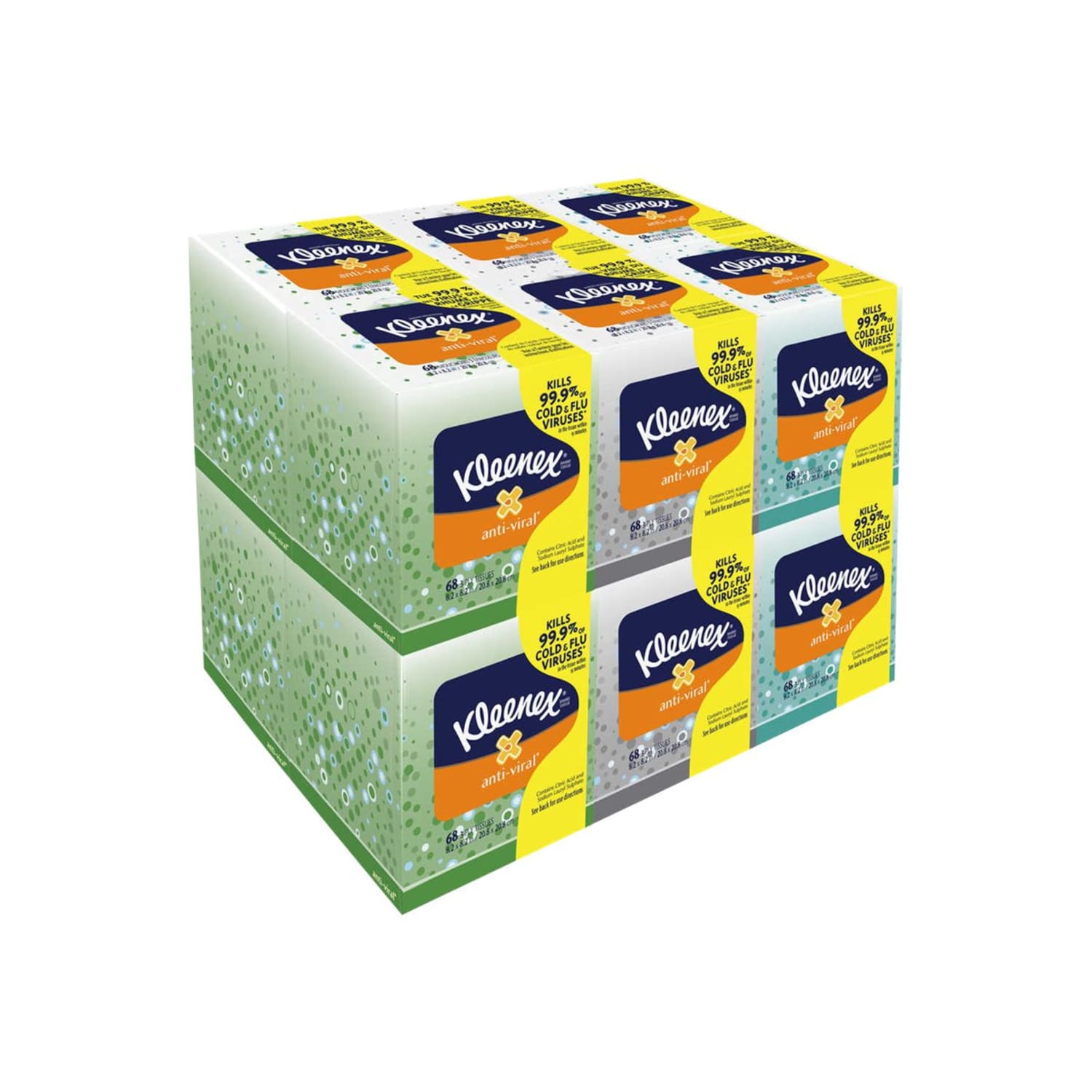 Kleenex Anti-Viral 3-Ply Facial Tissue, White, 68 Sheets Per Box, Carton Of 12 - Image 3