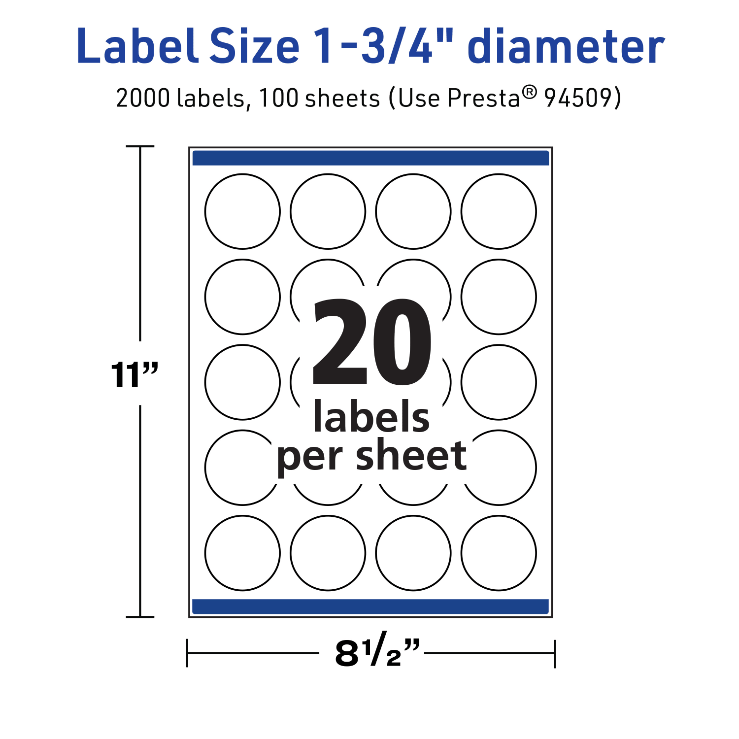 Avery Print-To-The-Edge TrueBlock Labels With Sure Feed, 94509-TWMP100, Round, 1-3/4in, Matte White, Pack Of 2000 - Image 6