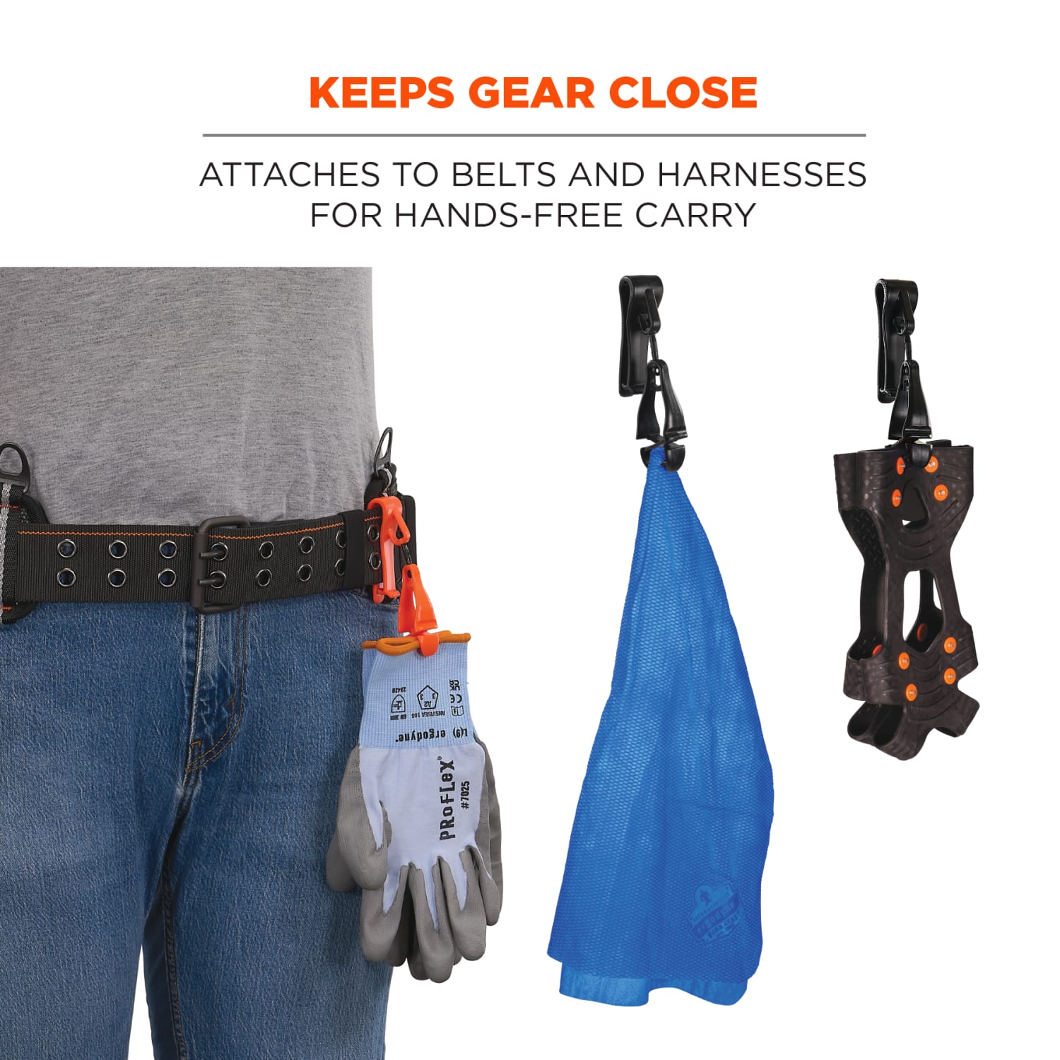 Ergodyne 3425 Glove Belt Clip Holder, 6-1/2in, Black, Total Qty 1 - Image 3