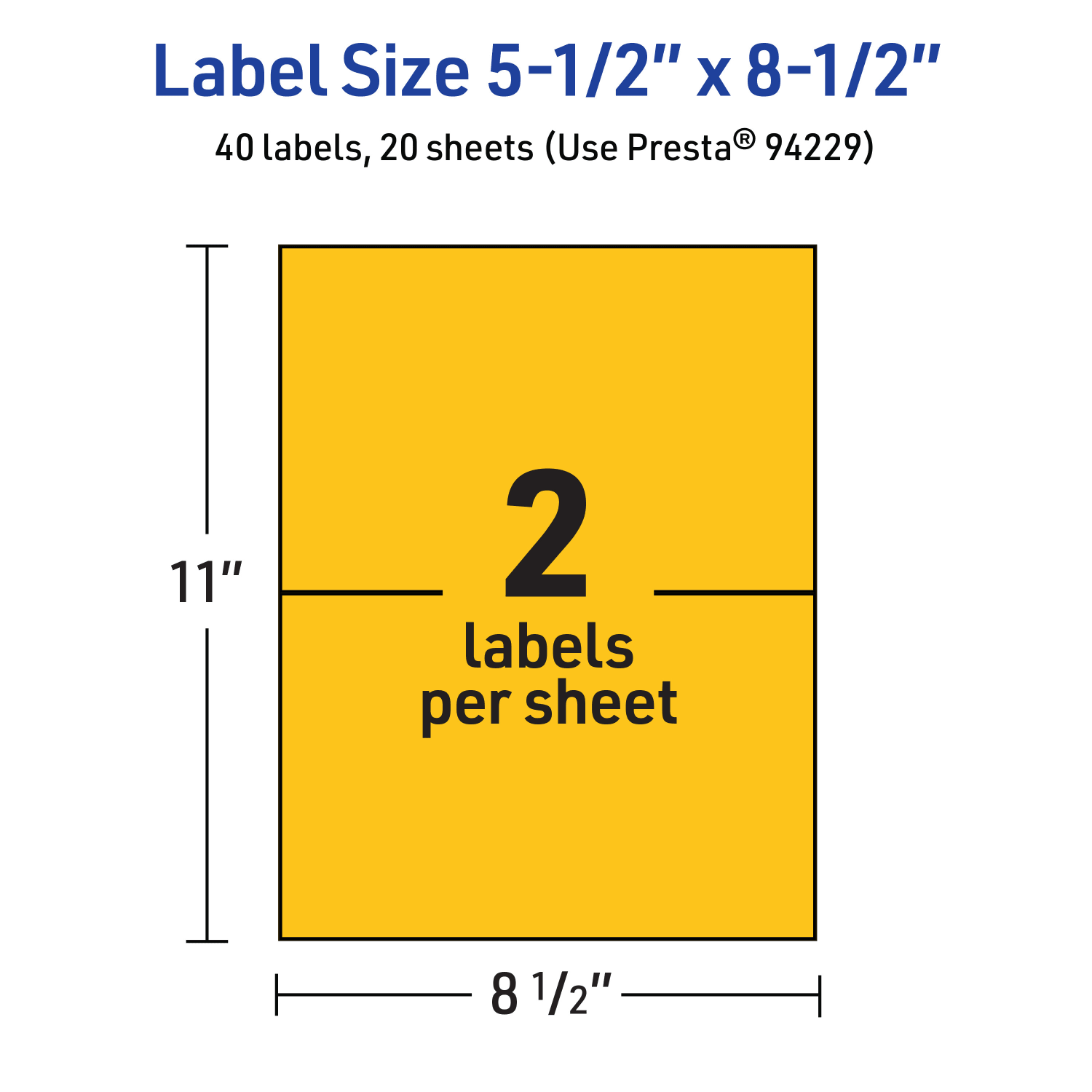 Avery Printable Labels, 94229-BYP20, Rectangle, 5-1/2in x 8-1/2in, Matte Bright Yellow, Pack of 40 - Image 6