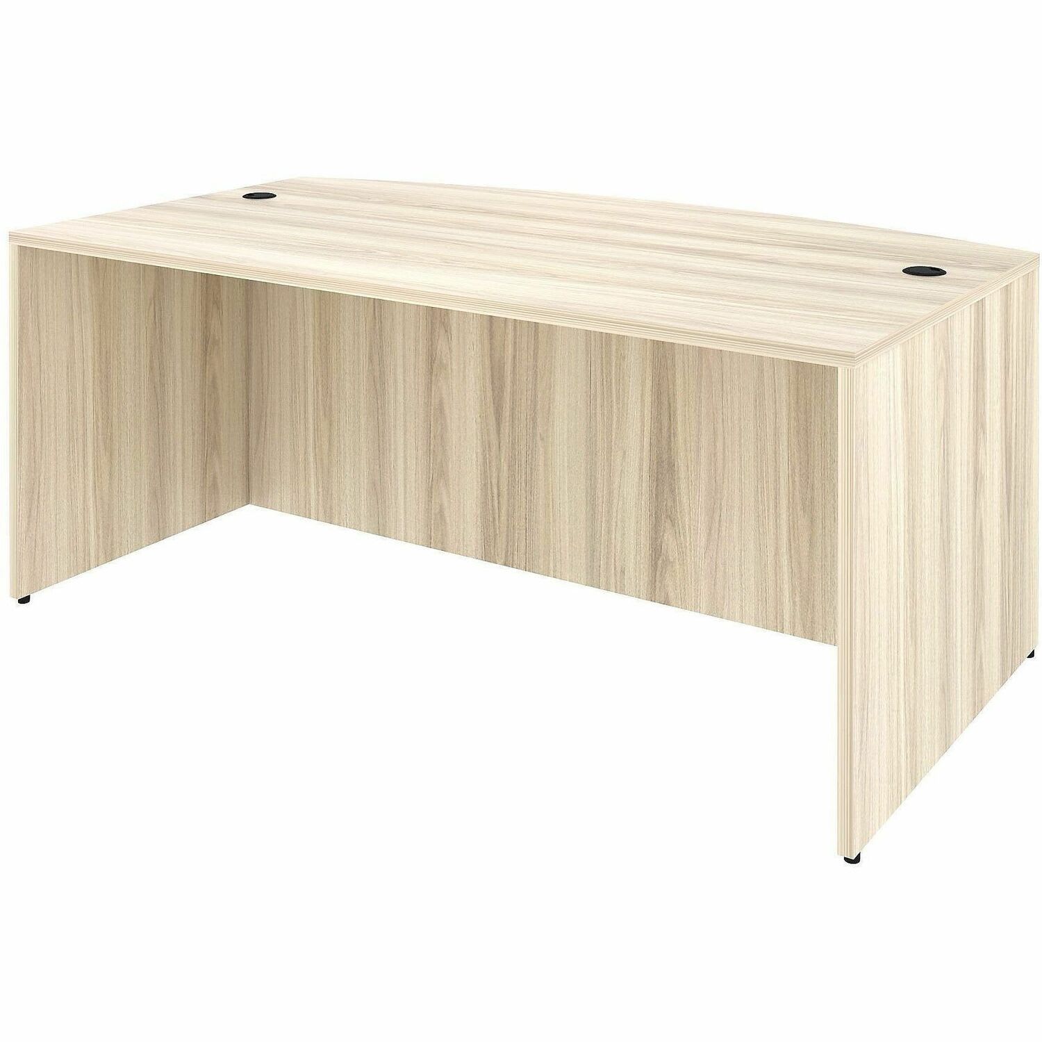Lorell Essentials Bowfront Desk Shell - Bow Top - 29.50in Height x 70.80in Width x 41.30in Depth - Assembly Required - Modern Elm - 1 Each