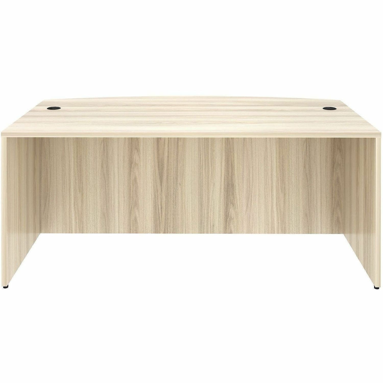 Lorell Essentials Bowfront Desk Shell - Bow Top - 29.50in Height x 70.80in Width x 41.30in Depth - Assembly Required - Modern Elm - 1 Each - Image 3
