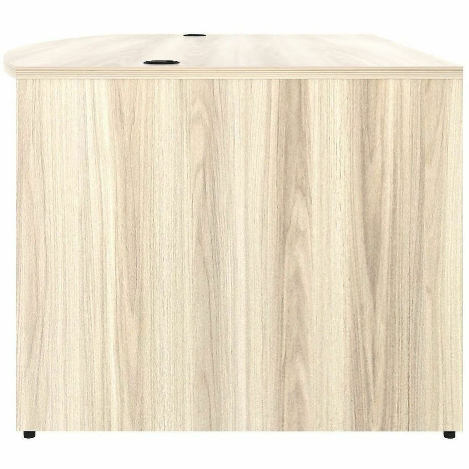 Lorell Essentials Bowfront Desk Shell - Bow Top - 29.50in Height x 70.80in Width x 41.30in Depth - Assembly Required - Modern Elm - 1 Each - Image 4
