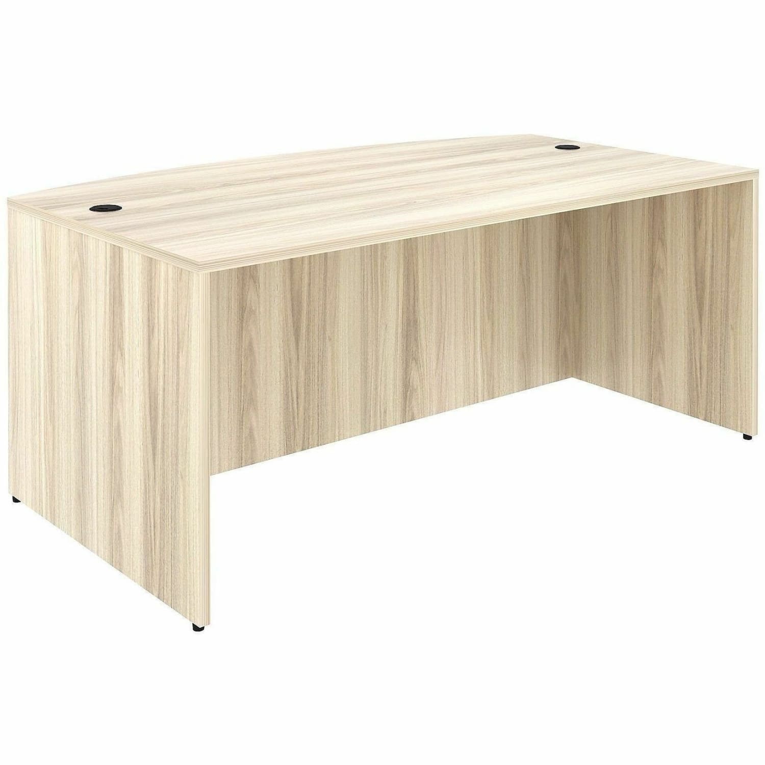 Lorell Essentials Bowfront Desk Shell - Bow Top - 29.50in Height x 70.80in Width x 41.30in Depth - Assembly Required - Modern Elm - 1 Each - Image 5