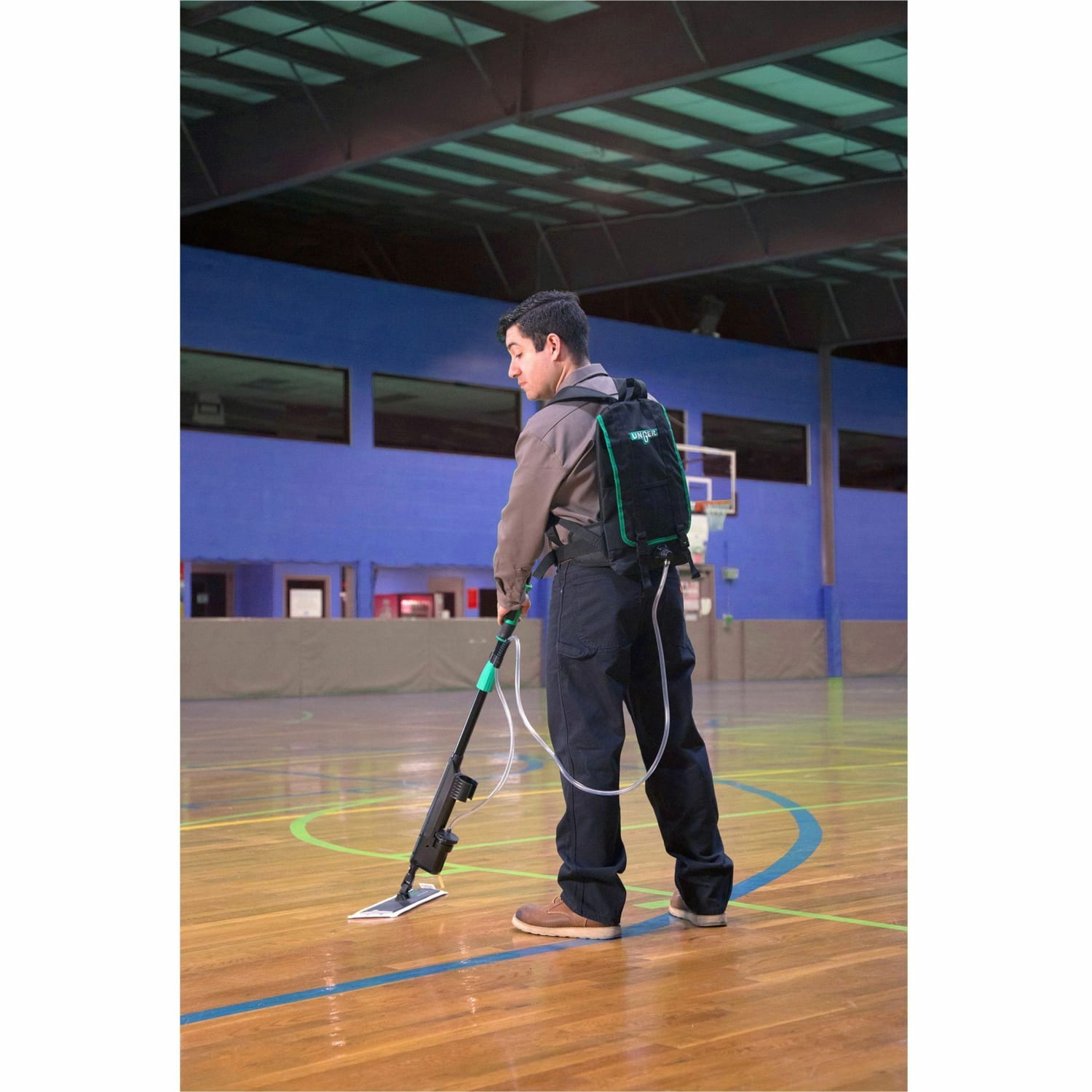 Unger Unger Excella Floor Finishing Straight Kit 18in - MicroFiber, Rubber - Black, Green, Gray - 1 / Carton - Image 3