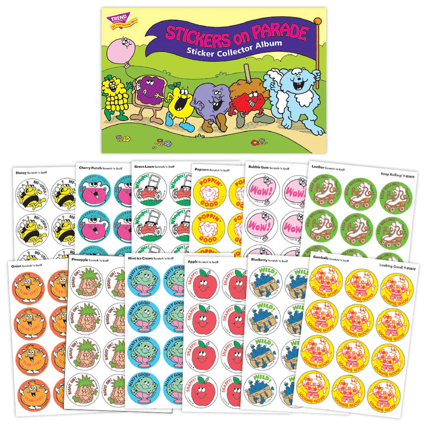 Trend Stickers on Parade Scratch N Sniff Stinky Stickers and Album, Retro - Image 3