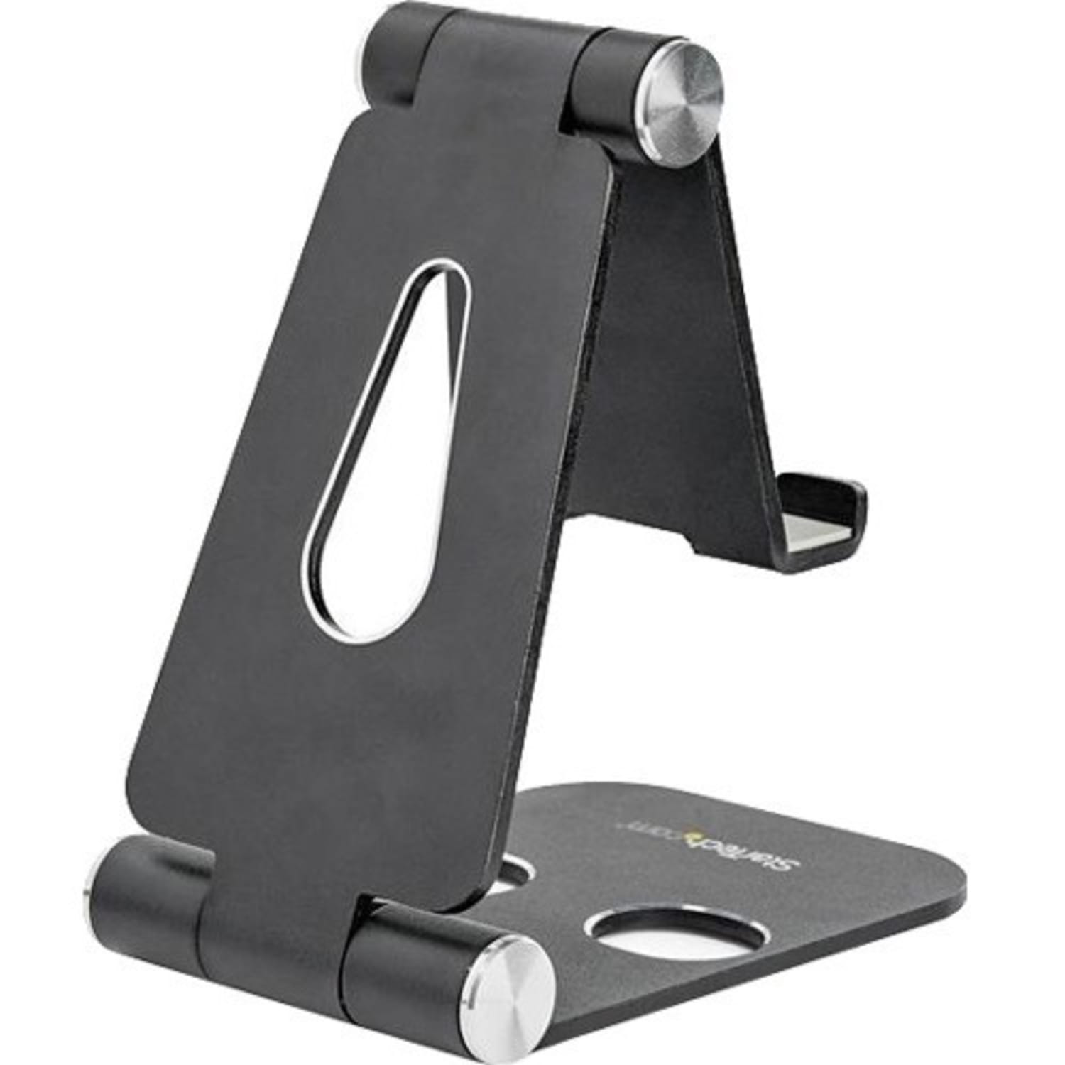 StarTech.com Phone and Tablet Stand - Adjustable Smartphone and Tablet Stand - Multi Angle - Foldable -Aluminum - Black (USPTLSTNDB) - Image 4