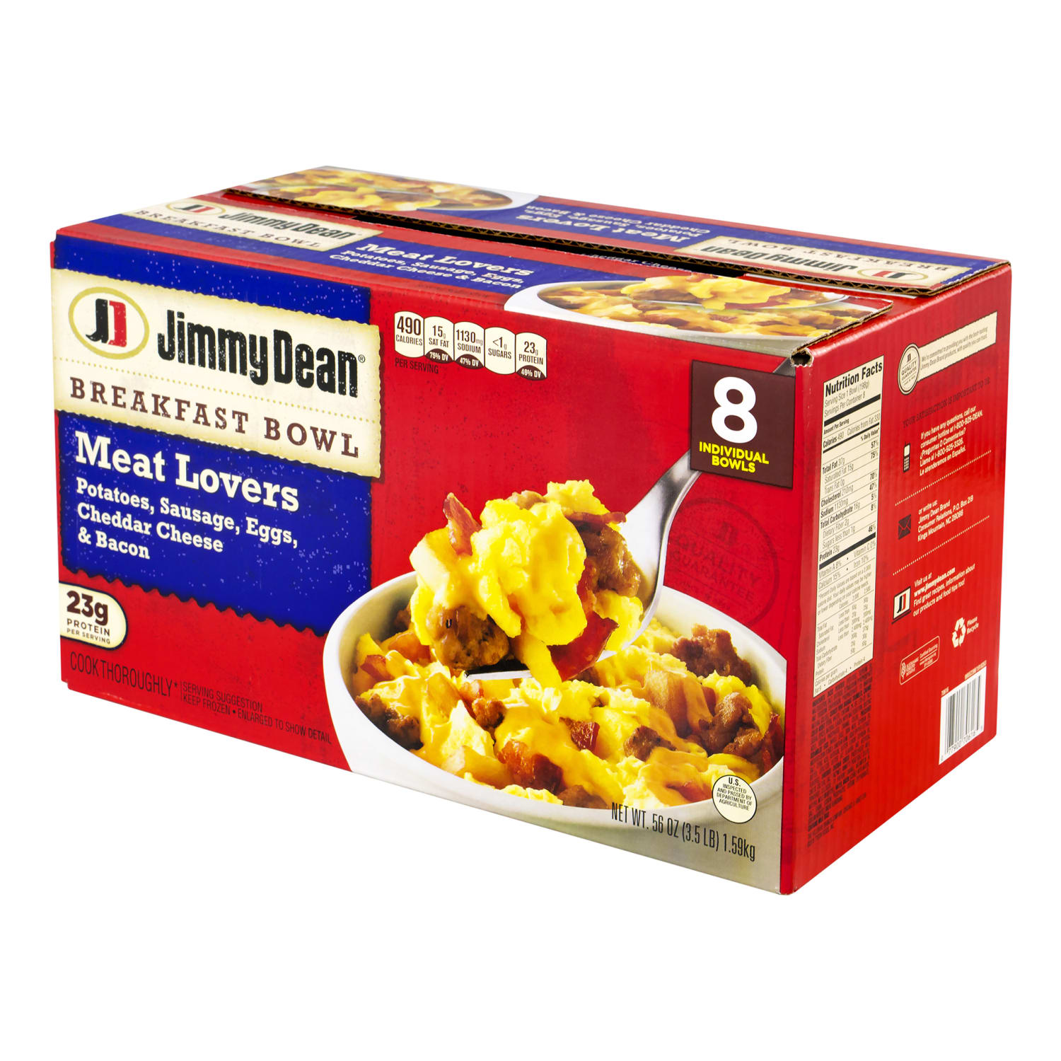 Jimmy Dean Meat Lovers Breakfast Bowls, 56 Oz, Box Of 8 Bowls - Image 4