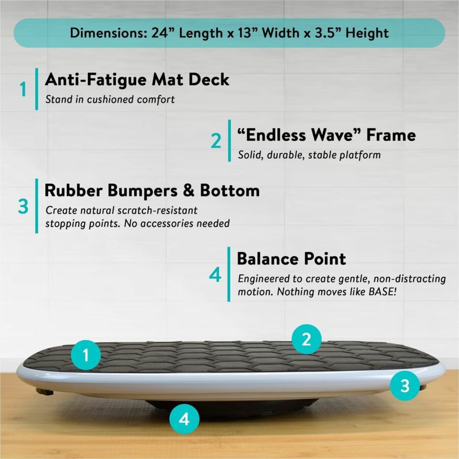 Uncaged Ergonomics BASE Standing Desk Balance Board with Anti-Fatigue Mat Deck - BSEM - Image 5