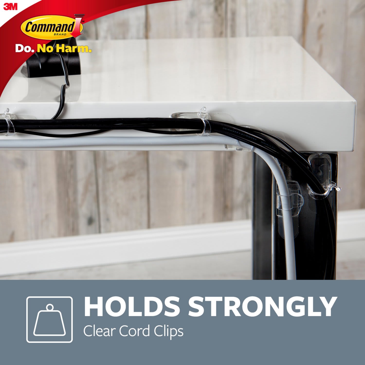Command Damage-Free Cord Clips, Small, Clear, Pack Of 4 - Image 4