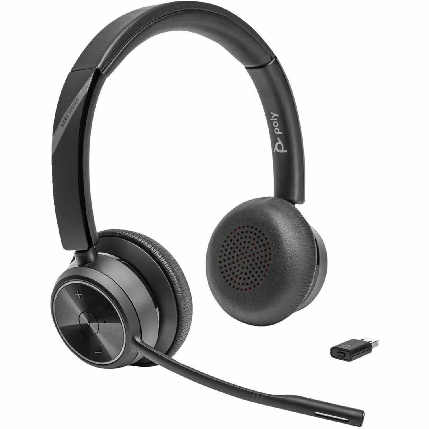 Poly Savi 7320 UC Stereo DECT 1920-1930 MHz Headset, Stereo, Wireless, On-Ear, Over-The-Head, Binaural, Supra-aural, Black, 8L549AAABA - Image 3