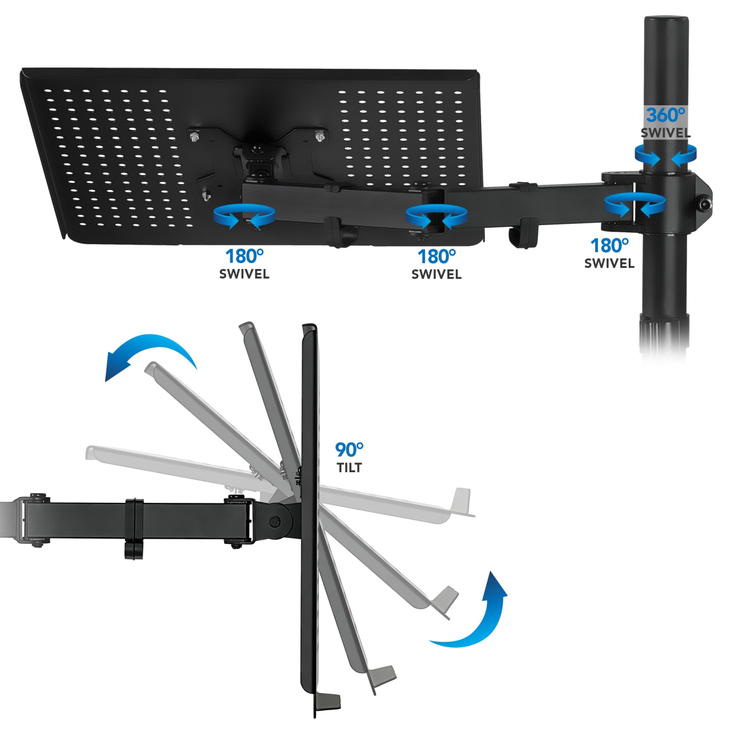 Mount-It! Laptop Notebook Desk Stand Mount, Black, MI-4352LT - Image 4