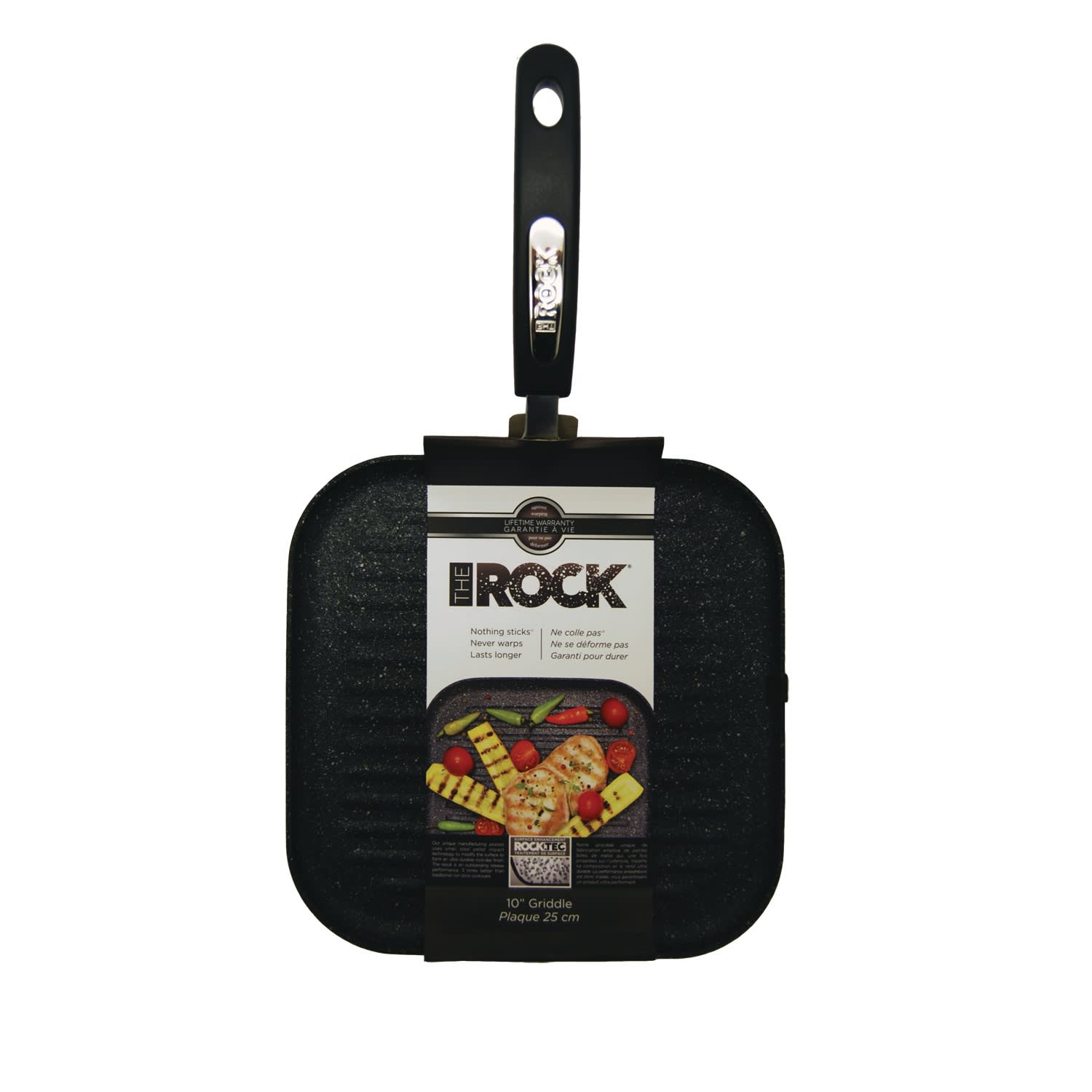 THE ROCK by Starfrit Aluminum Grill Pan With Bakelite Handles, 10in, Black - Image 5