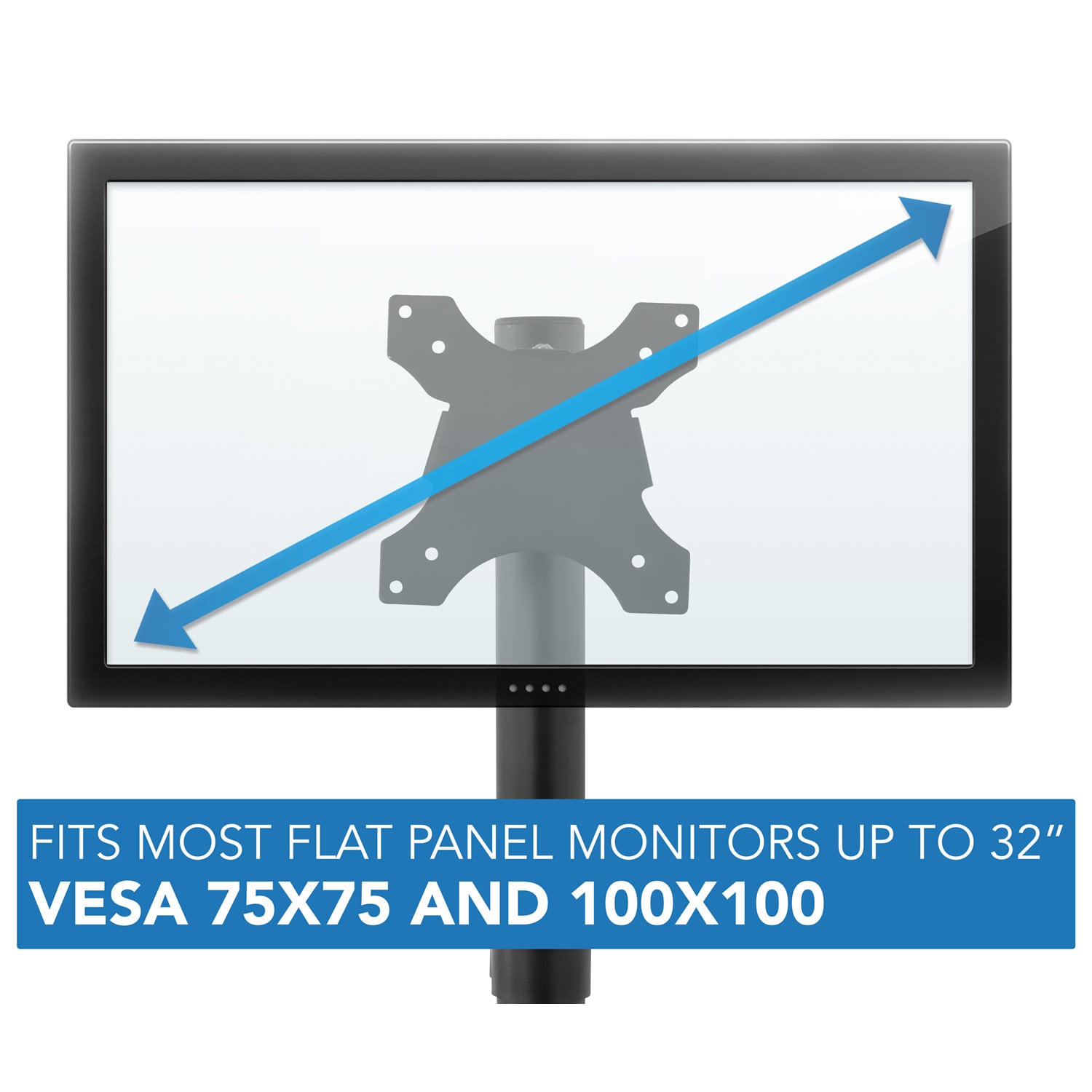 Mount-It! Rolling Computer Work Station with Monitor Mount, 37inH x 27.5inW x 26inD, Silver - Image 4